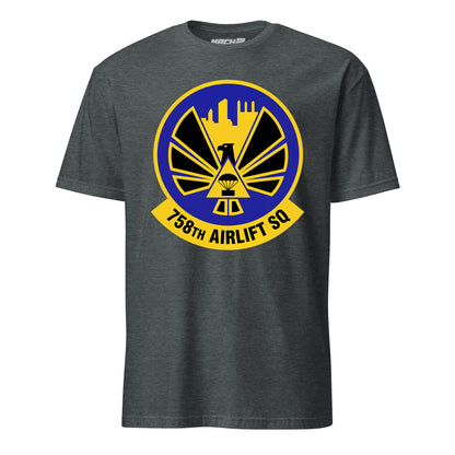Mach2 Squadron Upload | 758TH AIRLIFT SQUADRON | T-Shirt | Charcoal Heather | MACH-SHORT-SLEEVE-FRONT-CHARCOAL.jpg