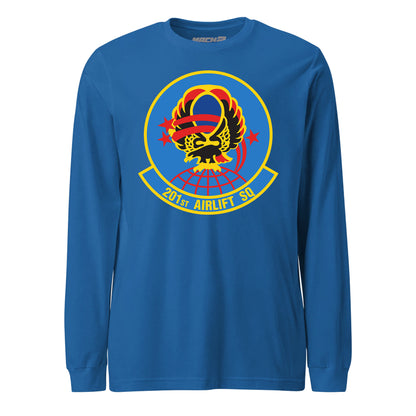 Mach2 Squadron Upload | 201ST AIRLIFT SQUADRON | Long Sleeve | Royal | MACH-LONG-SLEEVE-FRONT-ROYAL.jpg