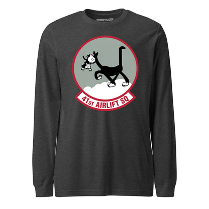 Mach2 Squadron Upload | 41ST AIRLIFT SQUADRON | Long Sleeve | Charcoal Heather | MACH-LONG-SLEEVE-FRONT-CHARCOAL.jpg