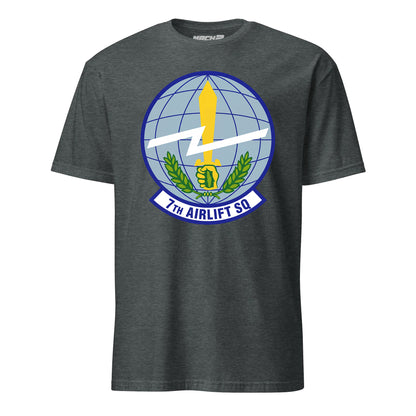 Mach2 Squadron Upload | 7TH AIRLIFT SQUADRON | T-Shirt | Charcoal Heather | MACH-SHORT-SLEEVE-FRONT-CHARCOAL.jpg
