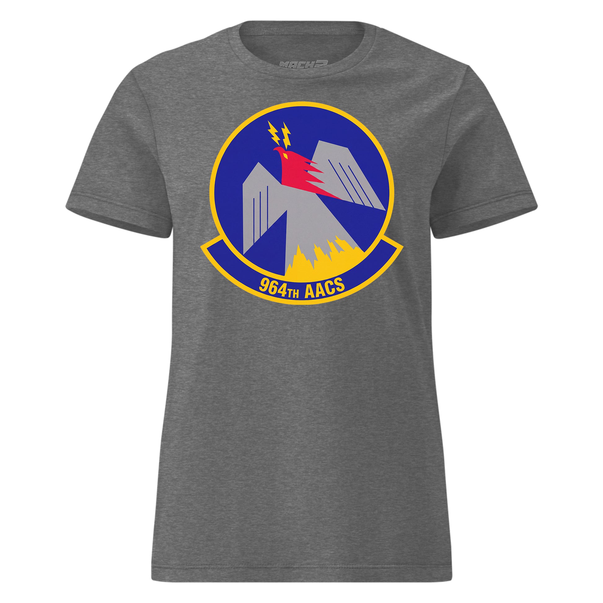 Mach2 Squadron Upload | 964TH AIRBORNE AIR CONTROL SQUADRON | Womens | Charcoal Heather | MACH-WOMENS-FRONT-CHARCOAL.jpg