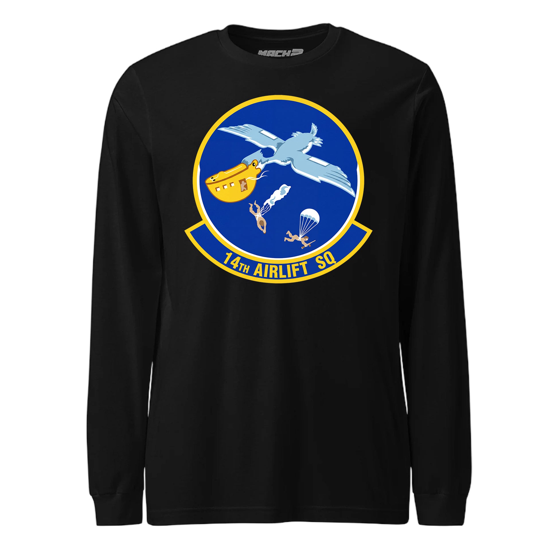 Mach2 Squadron Upload | 14TH AIRLIFT SQUADRON | Long Sleeve | Black | MACH-LONG-SLEEVE-FRONT-BLACK.jpg