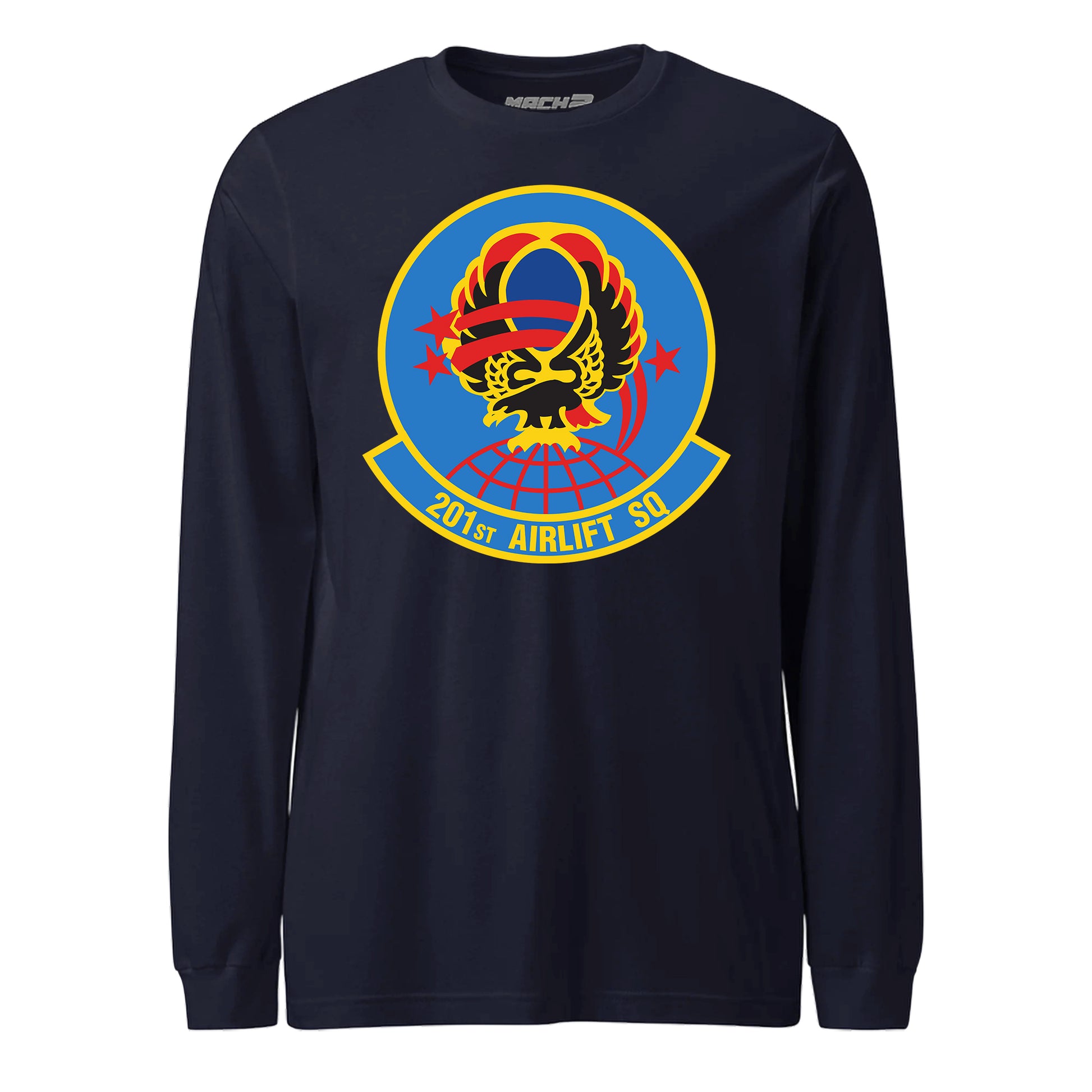 Mach2 Squadron Upload | 201ST AIRLIFT SQUADRON | Long Sleeve | Navy | MACH-LONG-SLEEVE-FRONT-NAVY.jpg