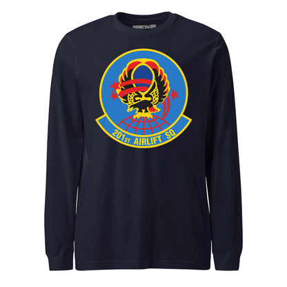 Mach2 Squadron Upload | 201ST AIRLIFT SQUADRON | Long Sleeve | Navy | MACH-LONG-SLEEVE-FRONT-NAVY.jpg