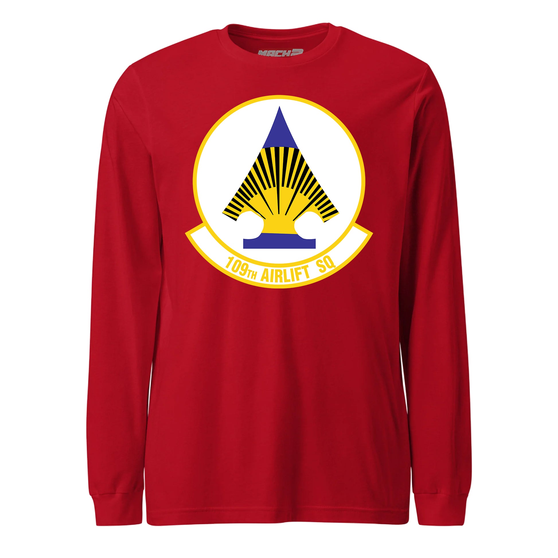 Mach2 Squadron Upload | 109TH AIRLIFT SQUADRON | Long Sleeve | Red | MACH-LONG-SLEEVE-FRONT-RED.jpg