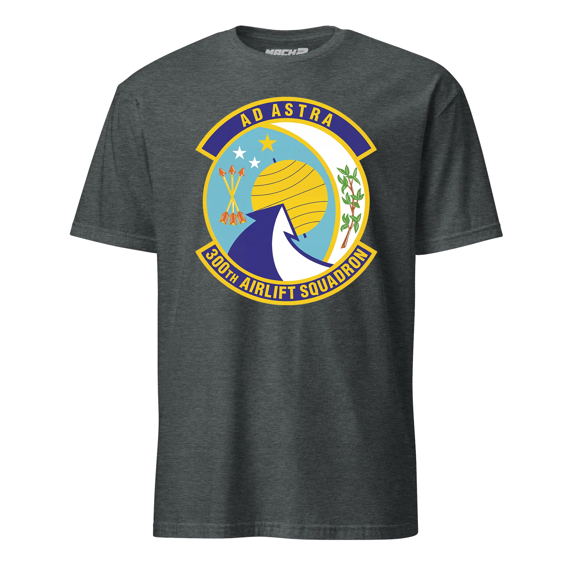 Mach2 Squadron Upload | 300TH AIRLIFT SQUADRON | T-Shirt | Charcoal Heather | MACH-SHORT-SLEEVE-FRONT-CHARCOAL.jpg