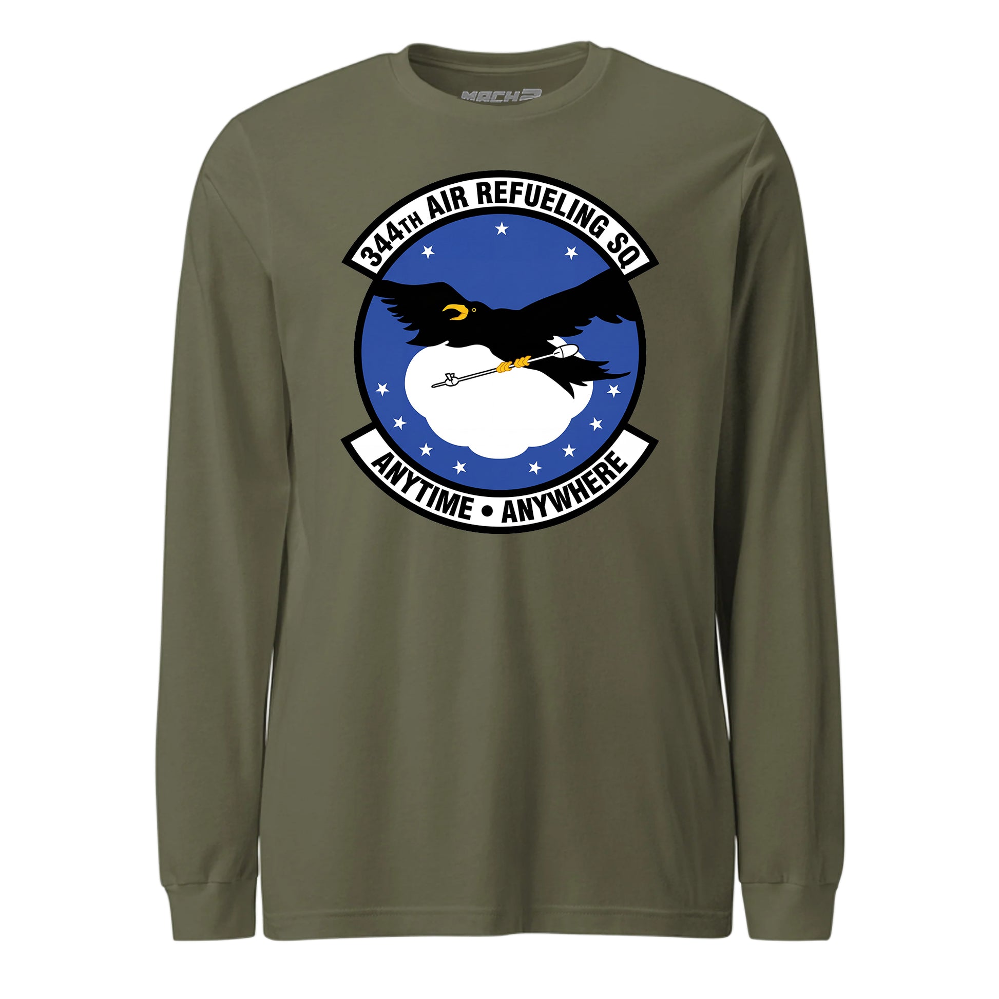 Mach2 Squadron Upload | 344TH AIR REFUELING SQUADRON | Long Sleeve | OD Green | MACH-LONG-SLEEVE-FRONT-OD.jpg
