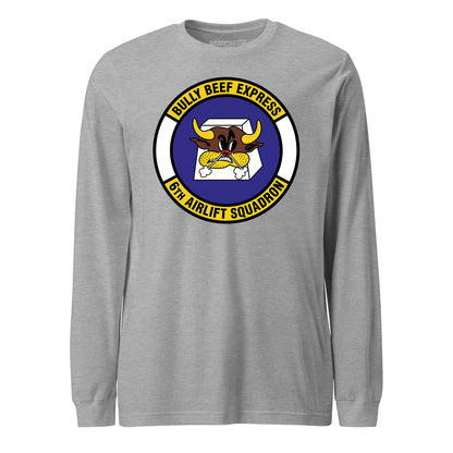 Mach2 Squadron Upload | 6TH AIRLIFT SQUADRON | Long Sleeve | Heather Grey | MACH-LONG-SLEEVE-FRONT-GREY.jpg