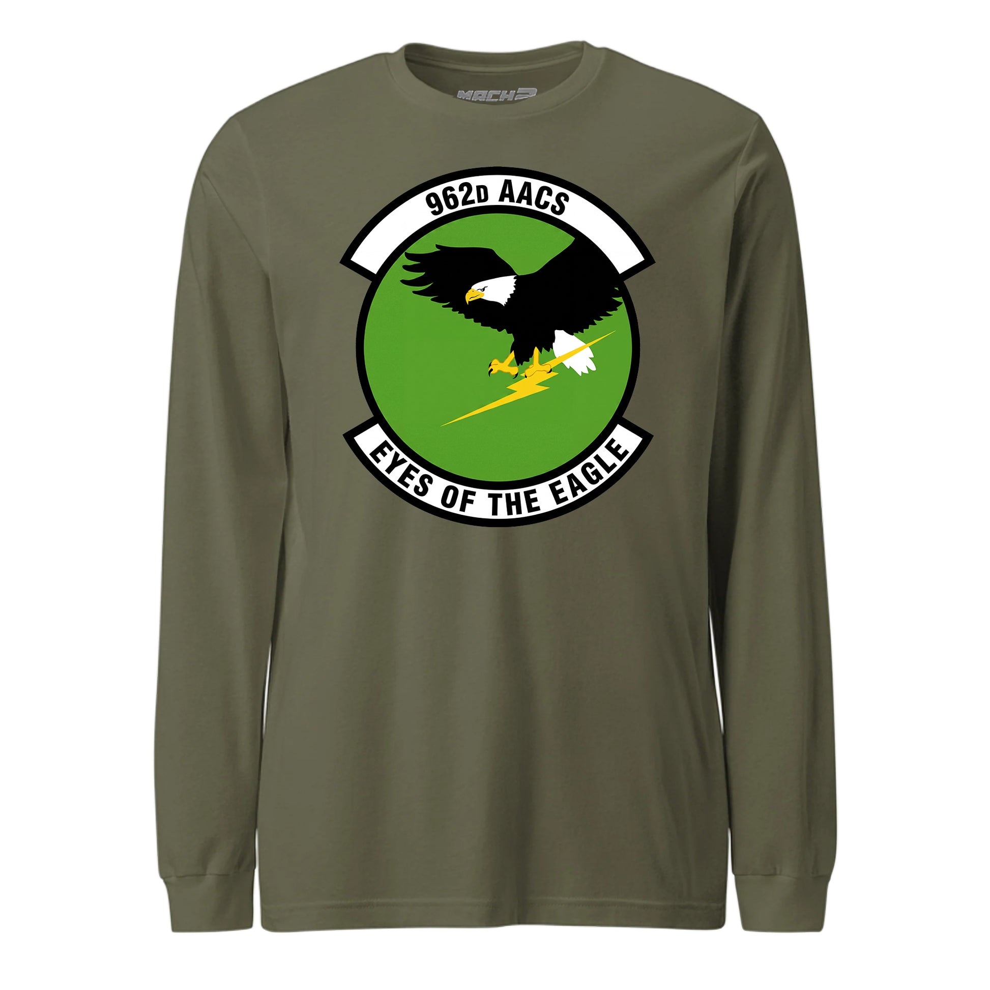 Mach2 Squadron Upload | 962ND AIRBORNE AIR CONTROL SQUADRON | Long Sleeve | OD Green | MACH-LONG-SLEEVE-FRONT-OD.jpg