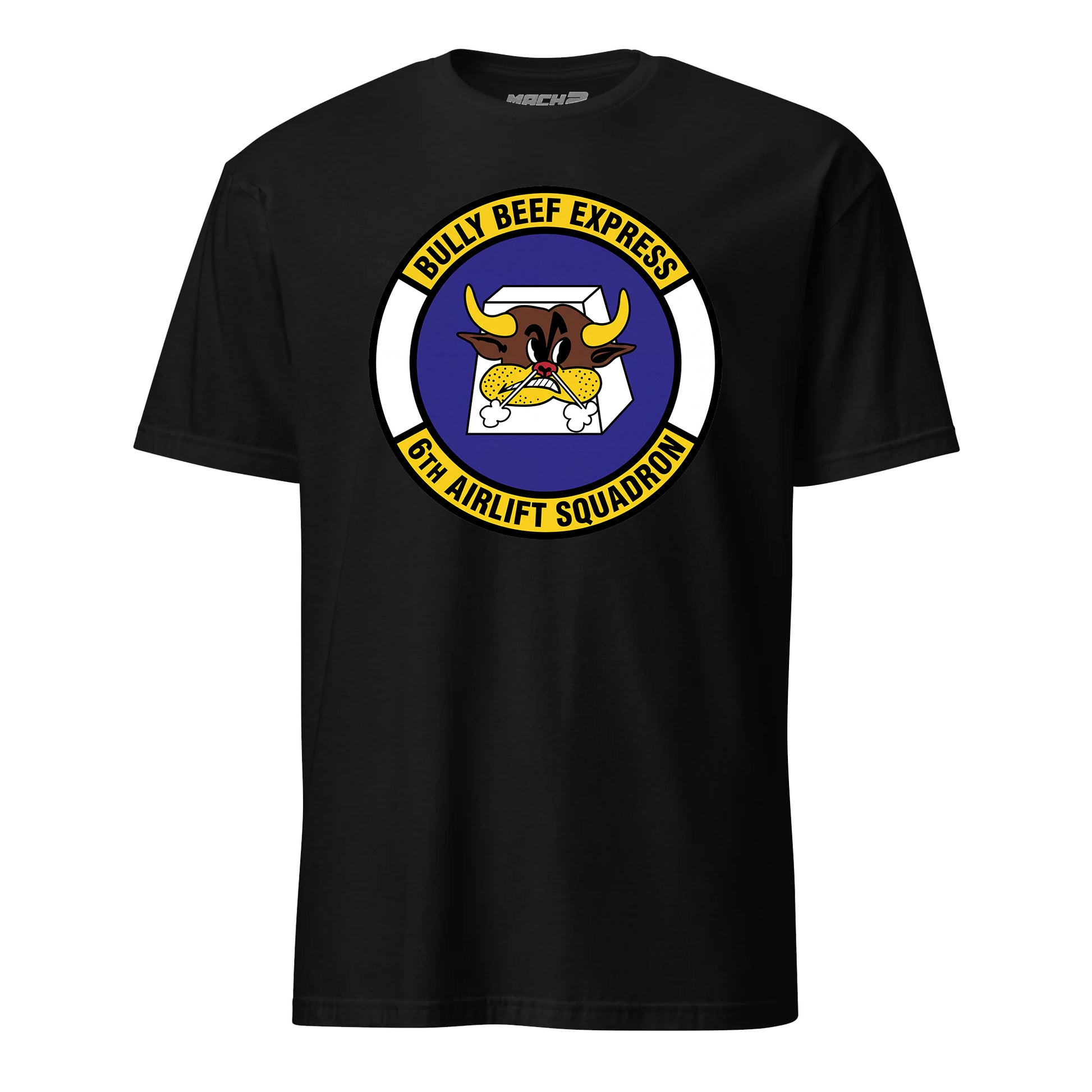 Mach2 Squadron Upload | 6TH AIRLIFT SQUADRON | T-Shirt | Black | MACH-SHORT-SLEEVE-FRONT-BLACK.jpg