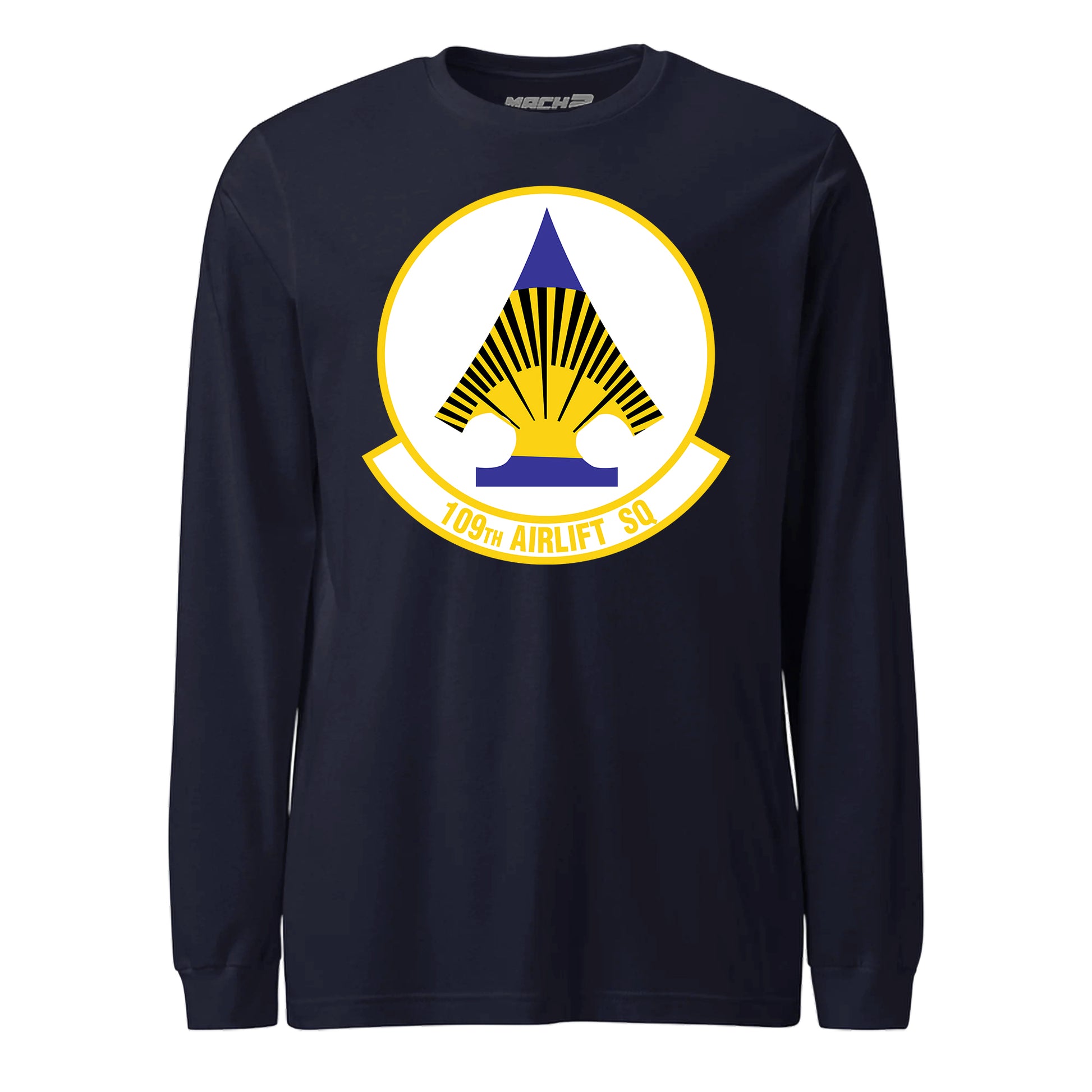 Mach2 Squadron Upload | 109TH AIRLIFT SQUADRON | Long Sleeve | Navy | MACH-LONG-SLEEVE-FRONT-NAVY.jpg