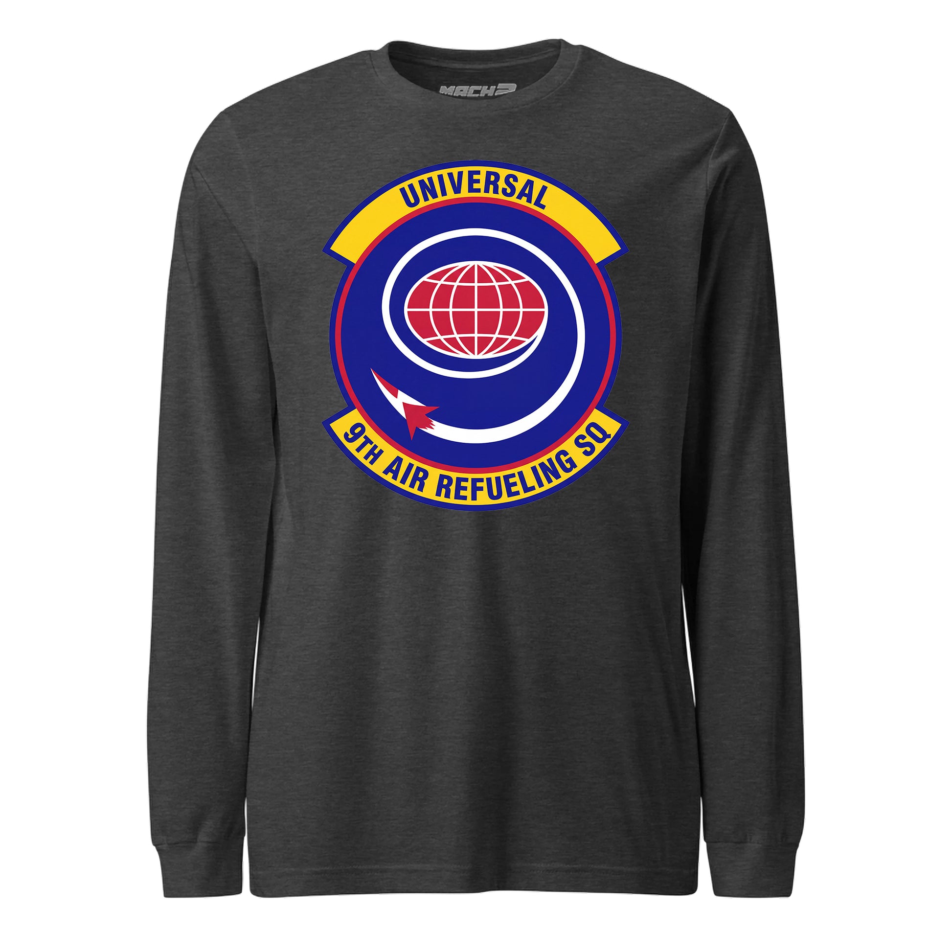 Mach2 Squadron Upload | 9TH AIR REFUELING SQUADRON | Long Sleeve | Charcoal Heather | MACH-LONG-SLEEVE-FRONT-CHARCOAL.jpg