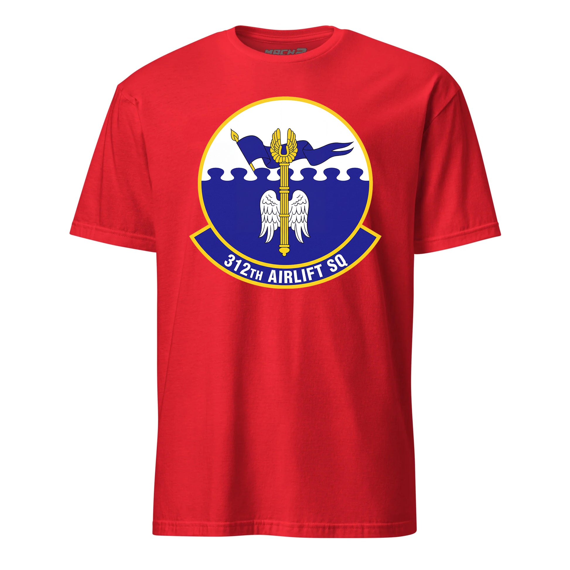 Mach2 Squadron Upload | 312TH AIRLIFT SQUADRON | T-Shirt | Red | MACH-SHORT-SLEEVE-FRONT-RED.jpg