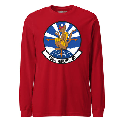 Mach2 Squadron Upload | 158TH AIRLIFT SQUADRON | Long Sleeve | Red | MACH-LONG-SLEEVE-FRONT-RED.jpg