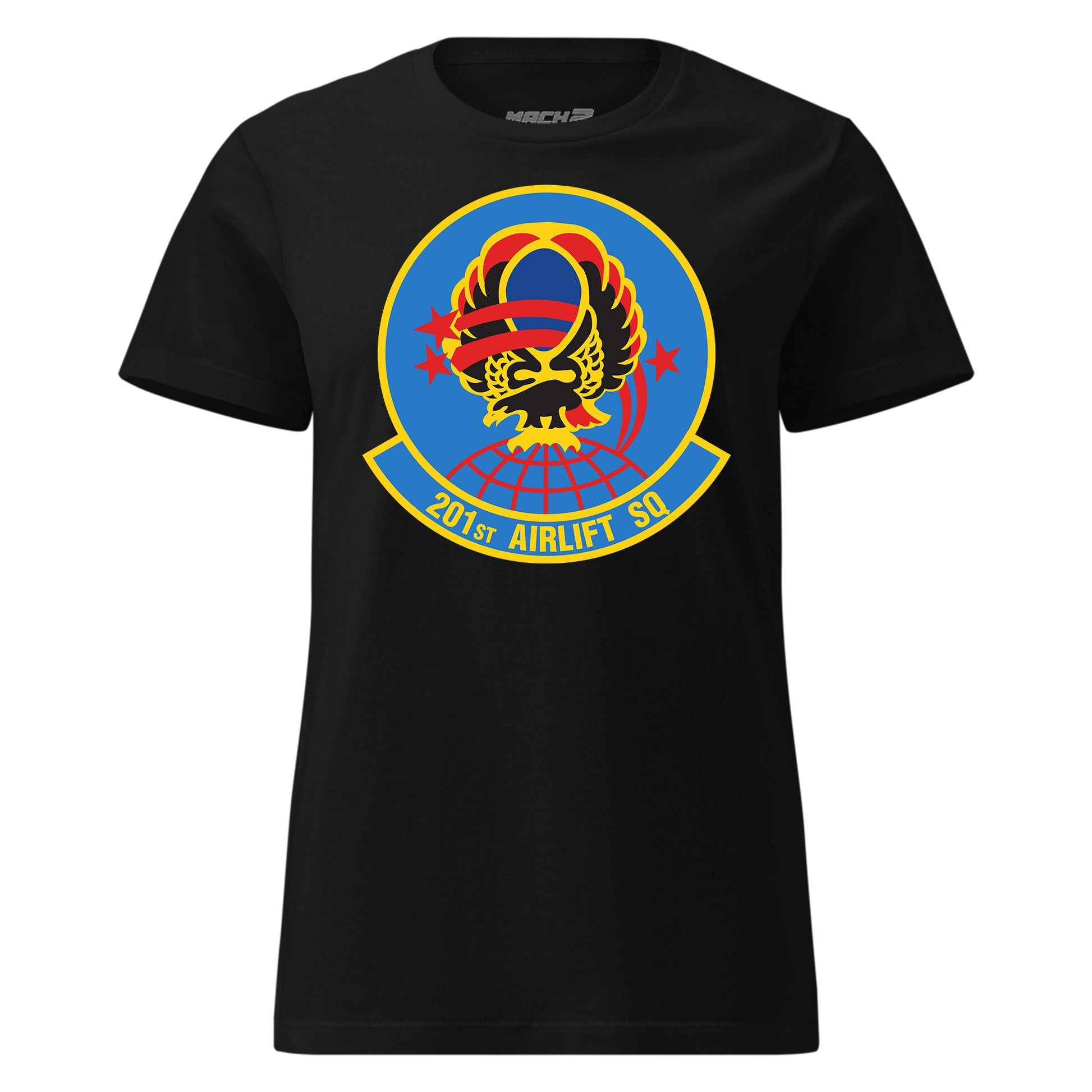 Mach2 Squadron Upload | 201ST AIRLIFT SQUADRON | Womens | Black | MACH-WOMENS-FRONT-BLACK.jpg