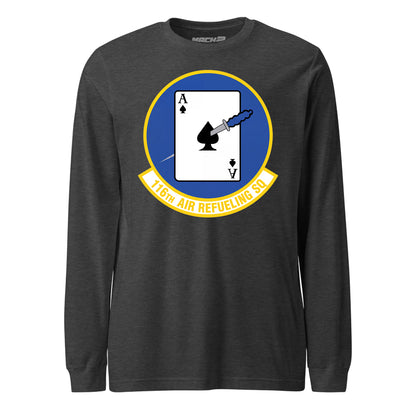 Mach2 Squadron Upload | 116TH AIR REFUELING SQUADRON | Long Sleeve | Charcoal Heather | MACH-LONG-SLEEVE-FRONT-CHARCOAL.jpg