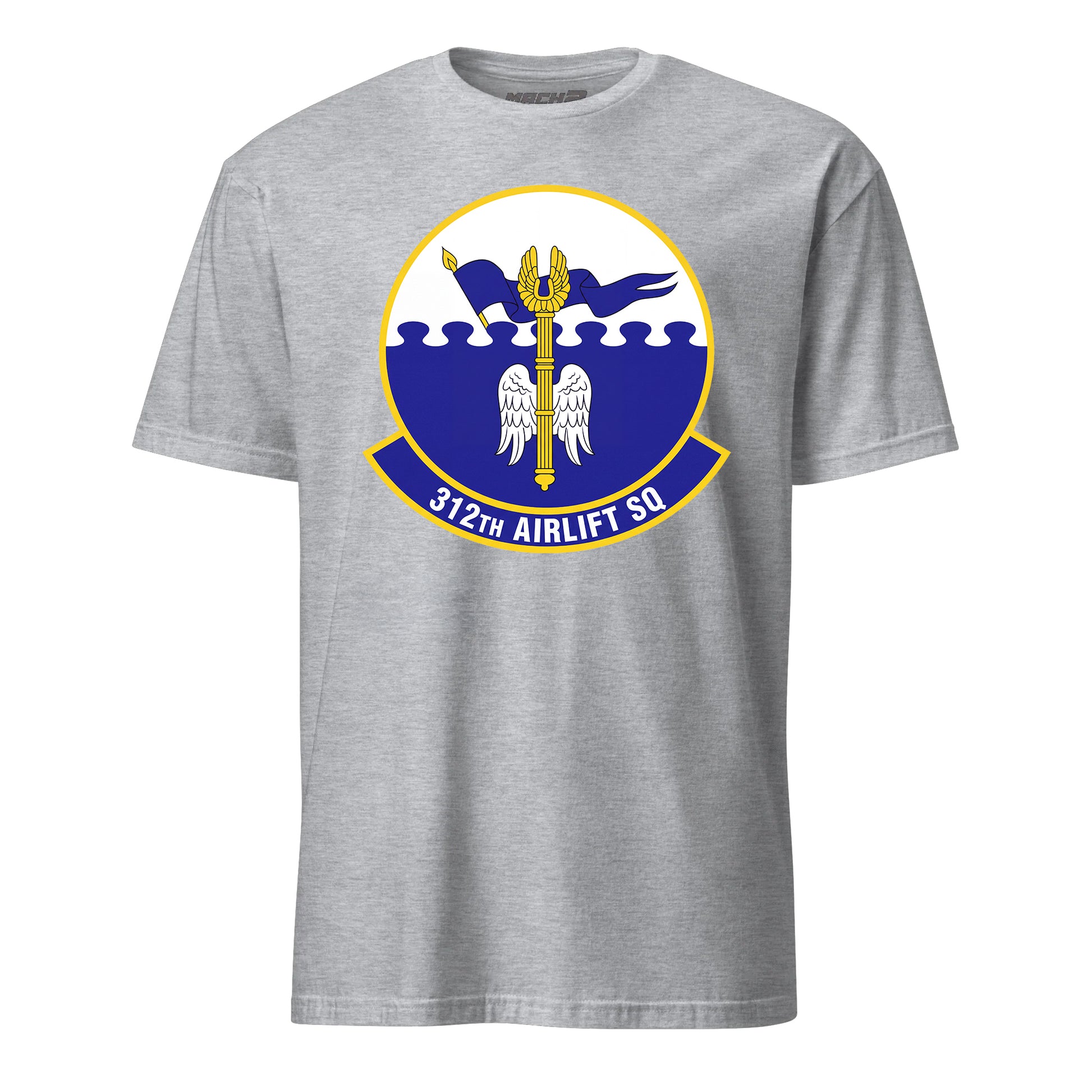 Mach2 Squadron Upload | 312TH AIRLIFT SQUADRON | T-Shirt | Heather Grey | MACH-SHORT-SLEEVE-FRONT-GREY.jpg