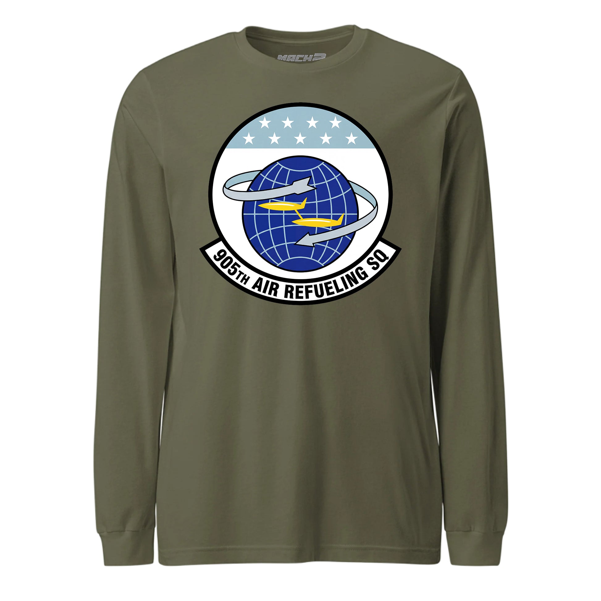 Mach2 Squadron Upload | 905TH AIR REFUELING SQUADRON | Long Sleeve | OD Green | MACH-LONG-SLEEVE-FRONT-OD.jpg
