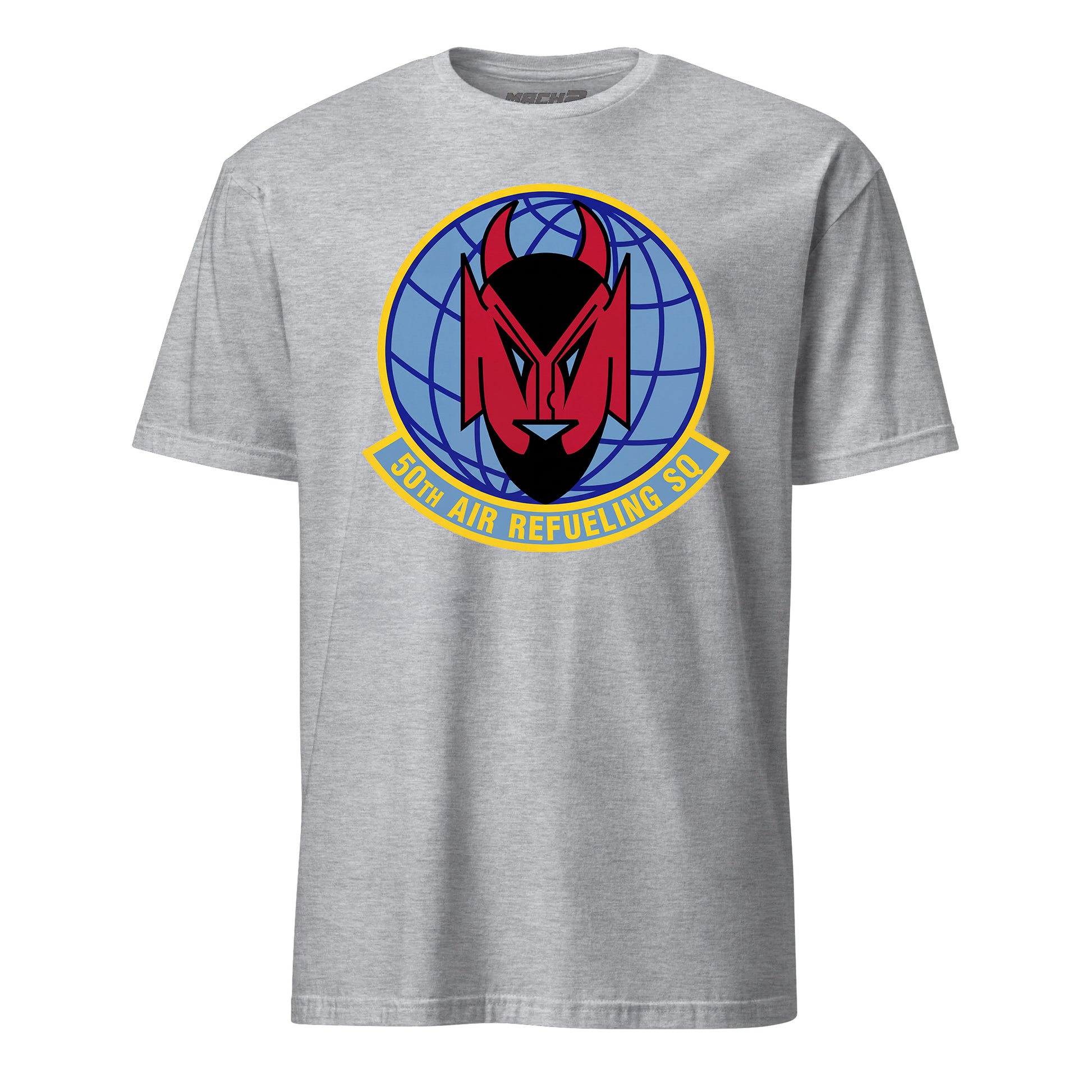 Mach2 Squadron Upload | 50TH AIR REFUELING SQUADRON | T-Shirt | Heather Grey | MACH-SHORT-SLEEVE-FRONT-GREY.jpg