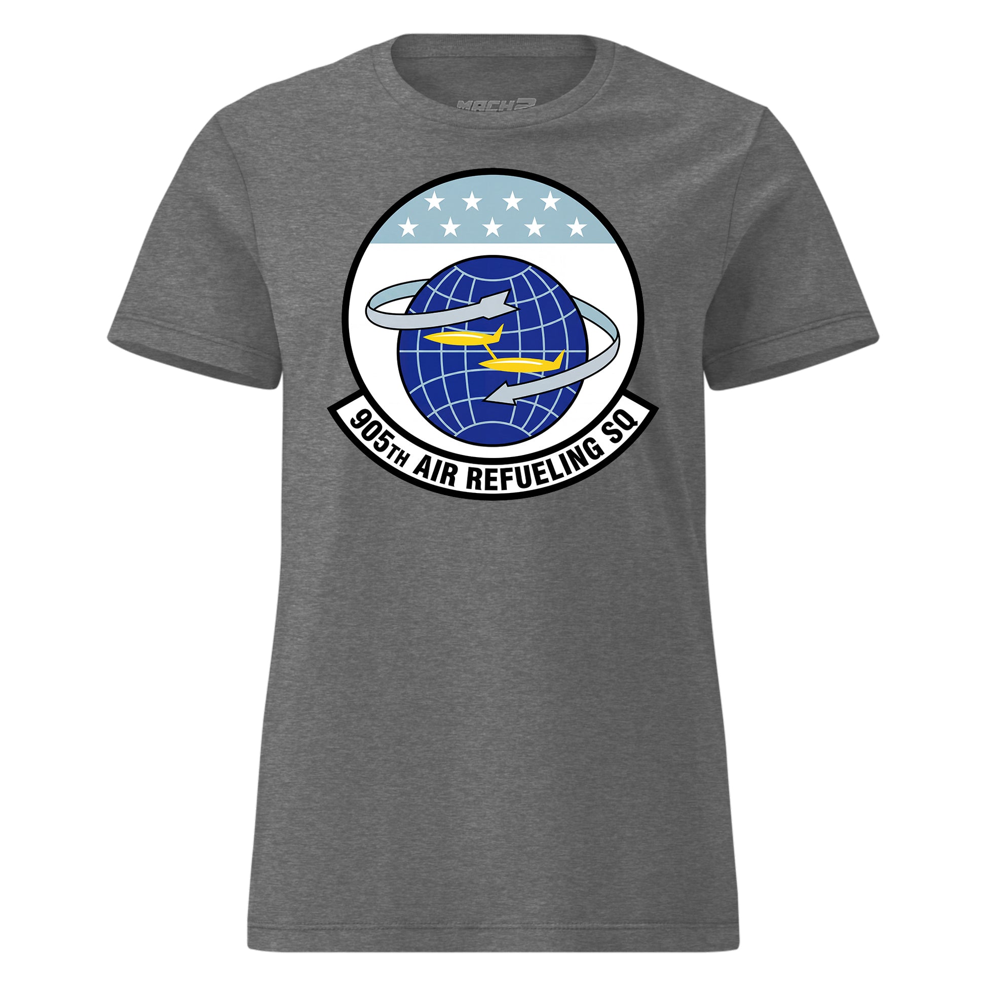 Mach2 Squadron Upload | 905TH AIR REFUELING SQUADRON | Womens | Charcoal Heather | MACH-WOMENS-FRONT-CHARCOAL.jpg