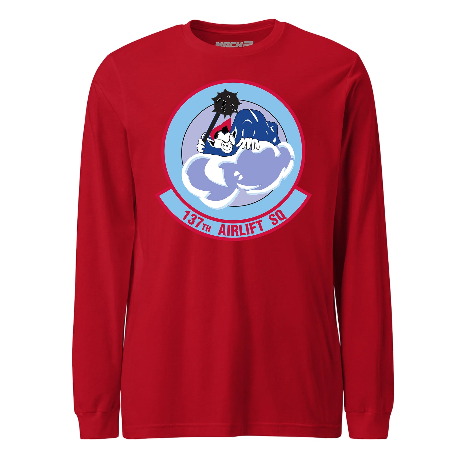 Mach2 Squadron Upload | 137TH AIRLIFT SQUADRON | Long Sleeve | Red | MACH-LONG-SLEEVE-FRONT-RED.jpg