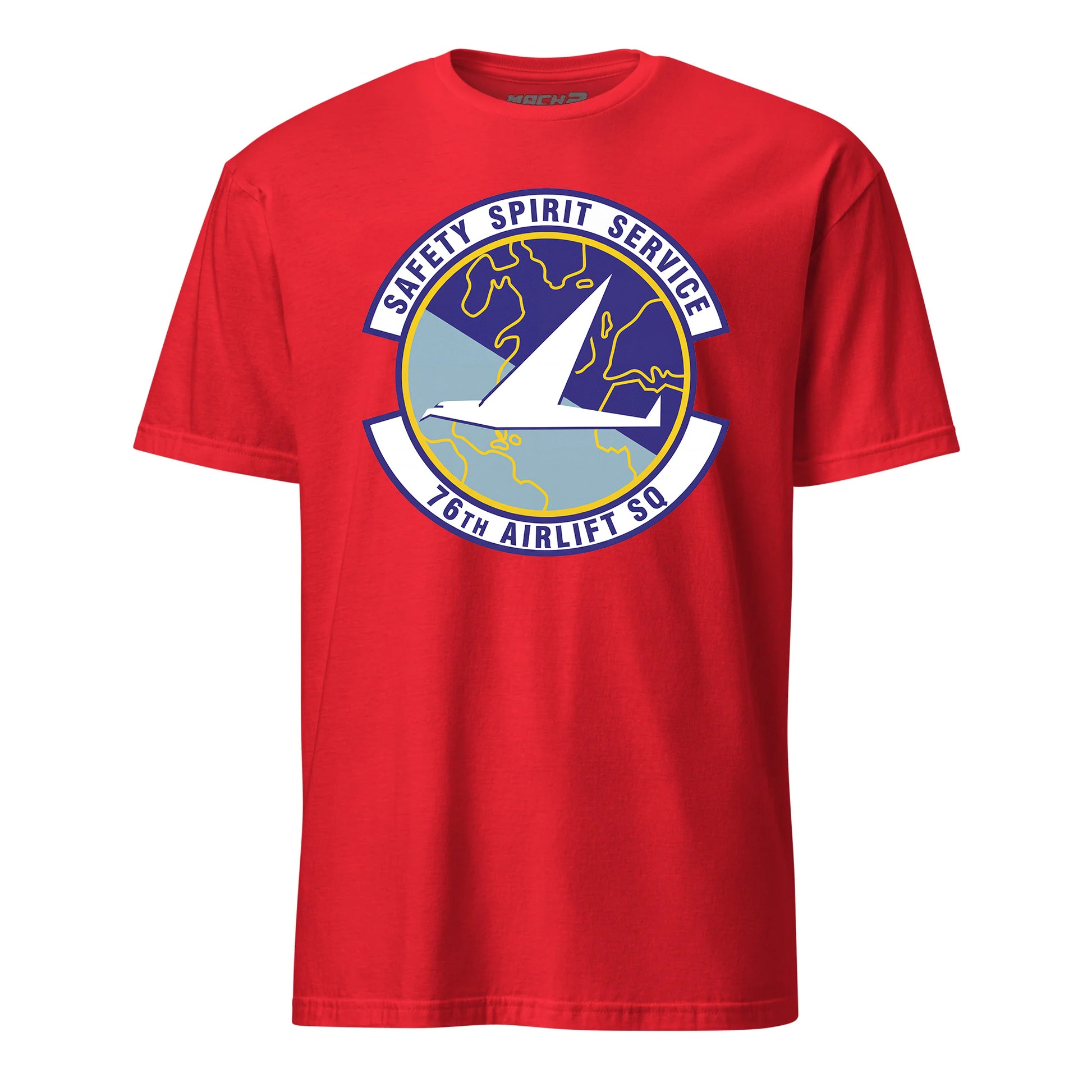 Mach2 Squadron Upload | 76TH AIRLIFT SQUADRON | T-Shirt | Red | MACH-SHORT-SLEEVE-FRONT-RED.jpg