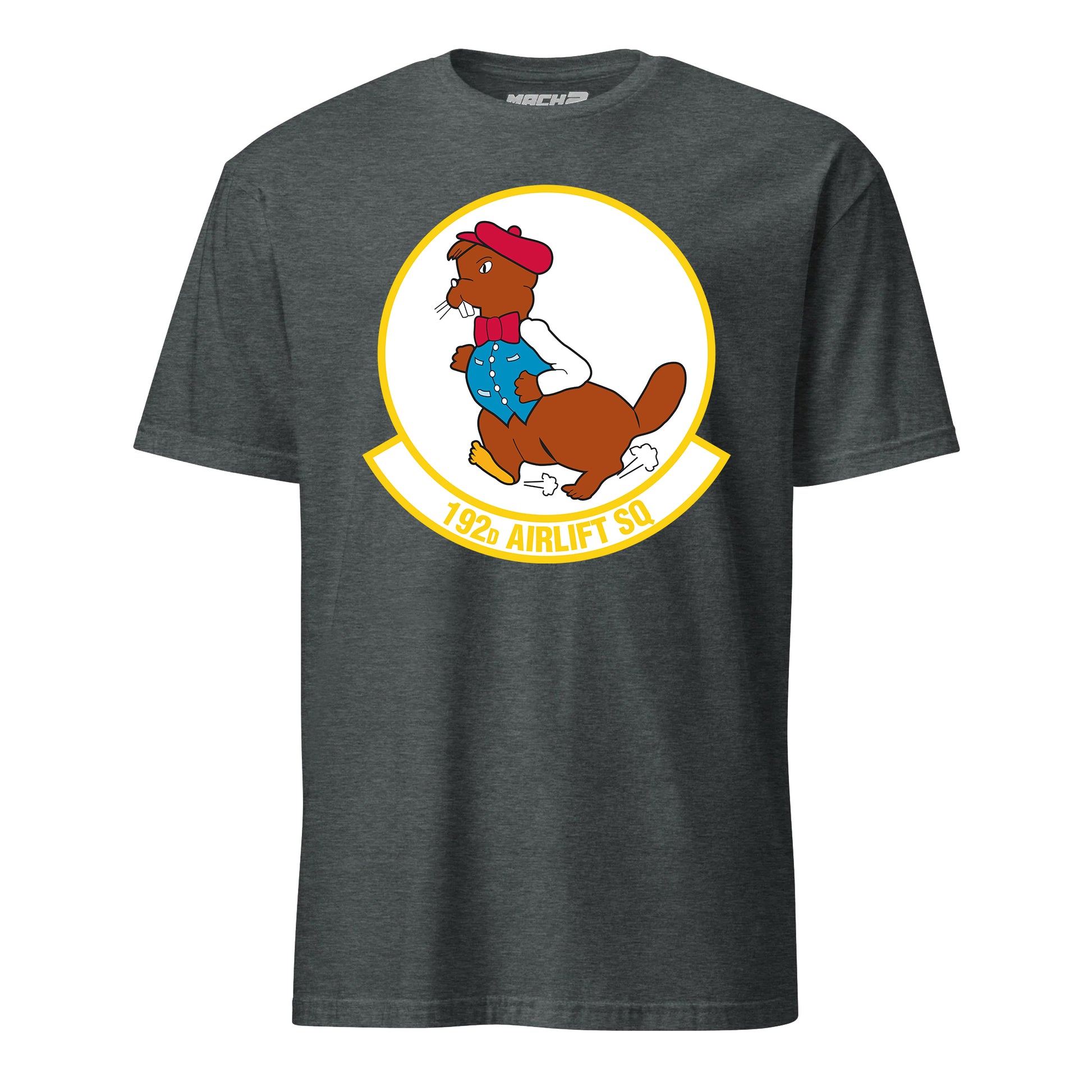Mach2 Squadron Upload | 192ND AIRLIFT SQUADRON | T-Shirt | Charcoal Heather | MACH-SHORT-SLEEVE-FRONT-CHARCOAL.jpg