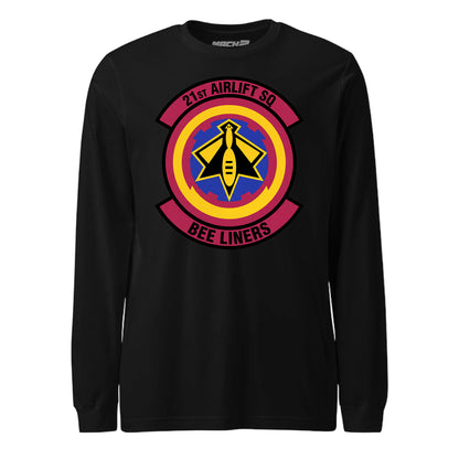 Mach2 Squadron Upload | 21ST AIRLIFT SQUADRON | Long Sleeve | Black | MACH-LONG-SLEEVE-FRONT-BLACK.jpg