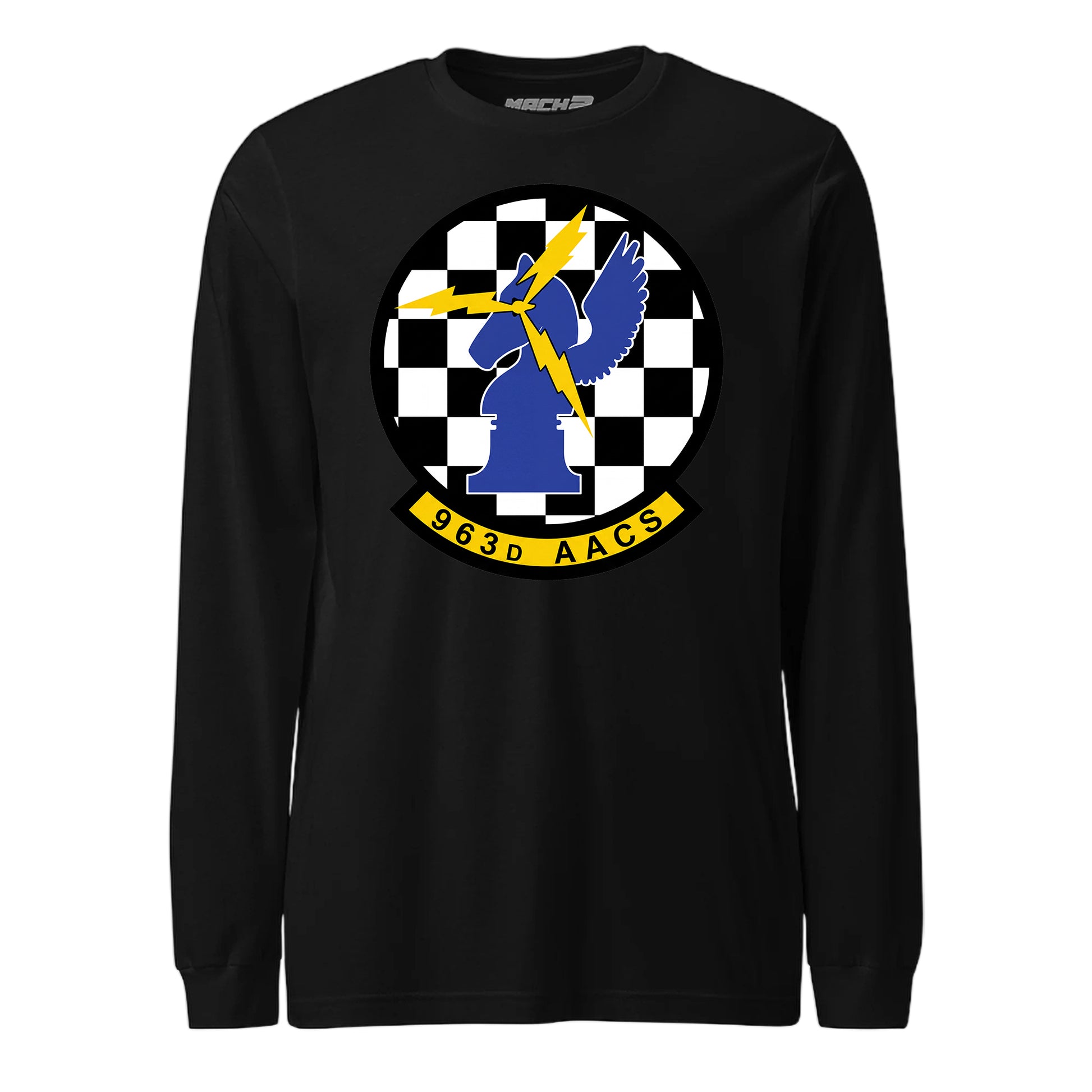 Mach2 Squadron Upload | 963RD AIRBORNE AIR CONTROL SQUADRON | Long Sleeve | Black | MACH-LONG-SLEEVE-FRONT-BLACK.jpg