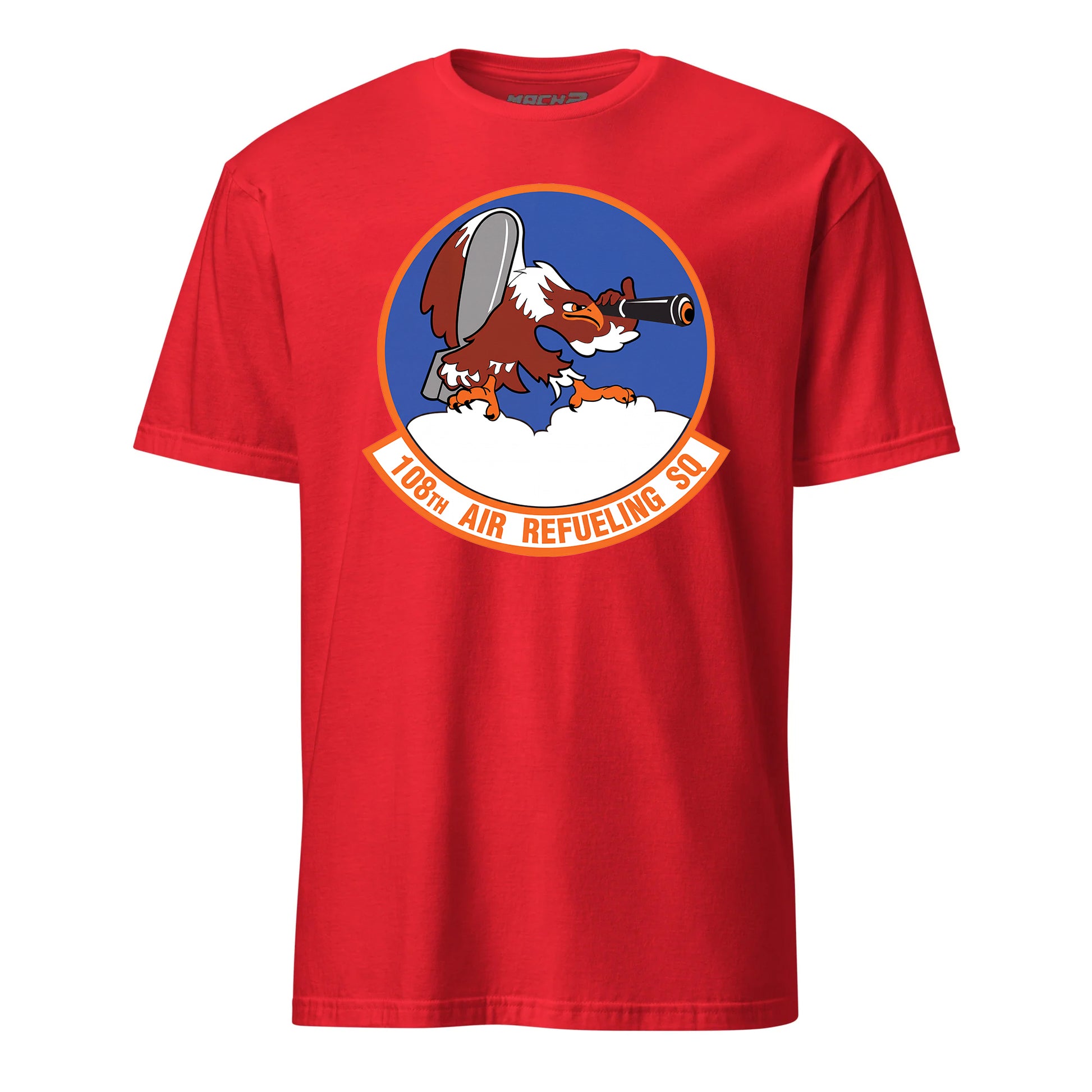 Mach2 Squadron Upload | 108TH AIR REFUELING SQUADRON | T-Shirt | Red | MACH-SHORT-SLEEVE-FRONT-RED.jpg