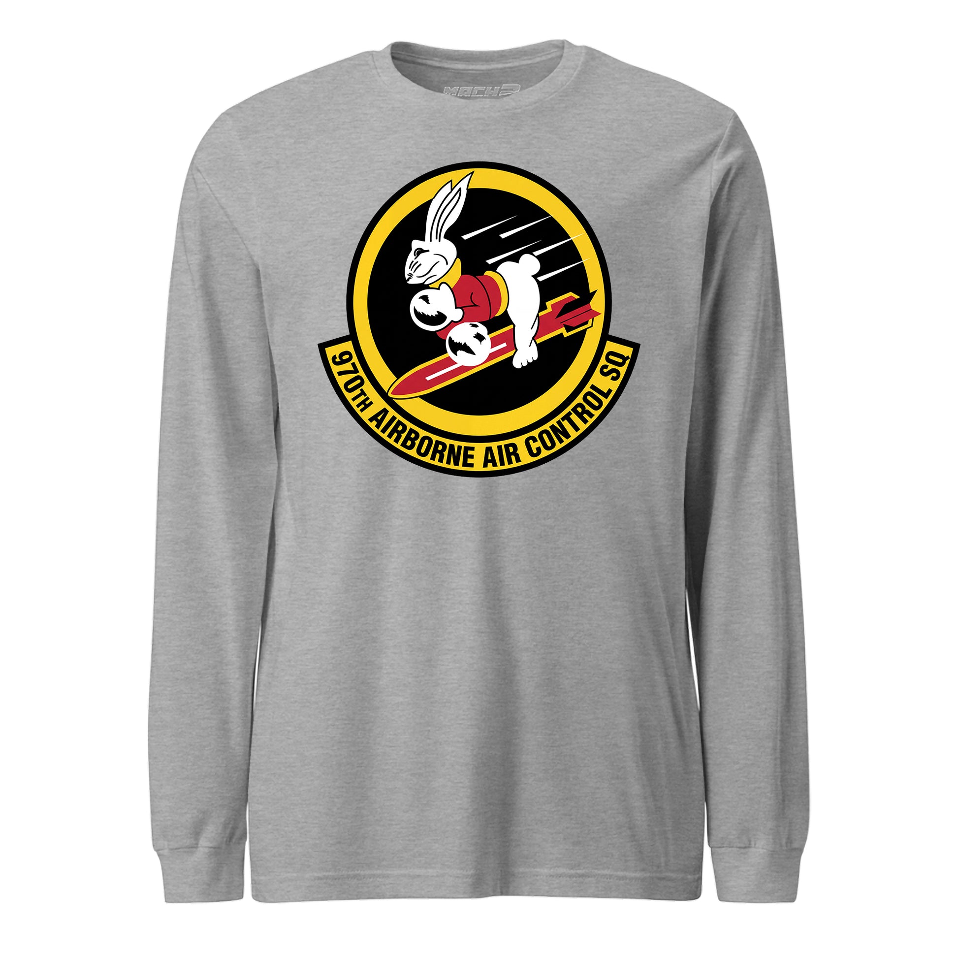 Mach2 Squadron Upload | 970TH AIRBORNE AIR CONTROL SQUADRON | Long Sleeve | Heather Grey | MACH-LONG-SLEEVE-FRONT-GREY.jpg