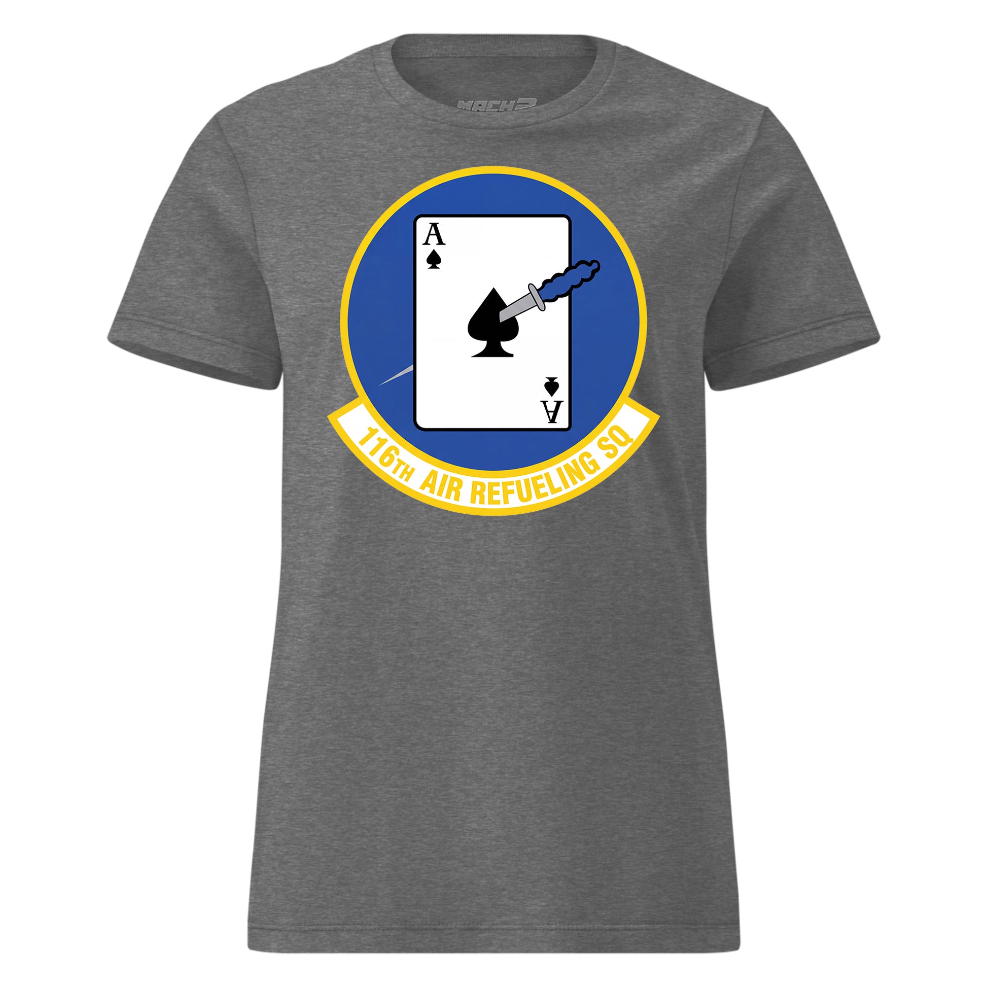 Mach2 Squadron Upload | 116TH AIR REFUELING SQUADRON | Womens | Charcoal Heather | MACH-WOMENS-FRONT-CHARCOAL.jpg