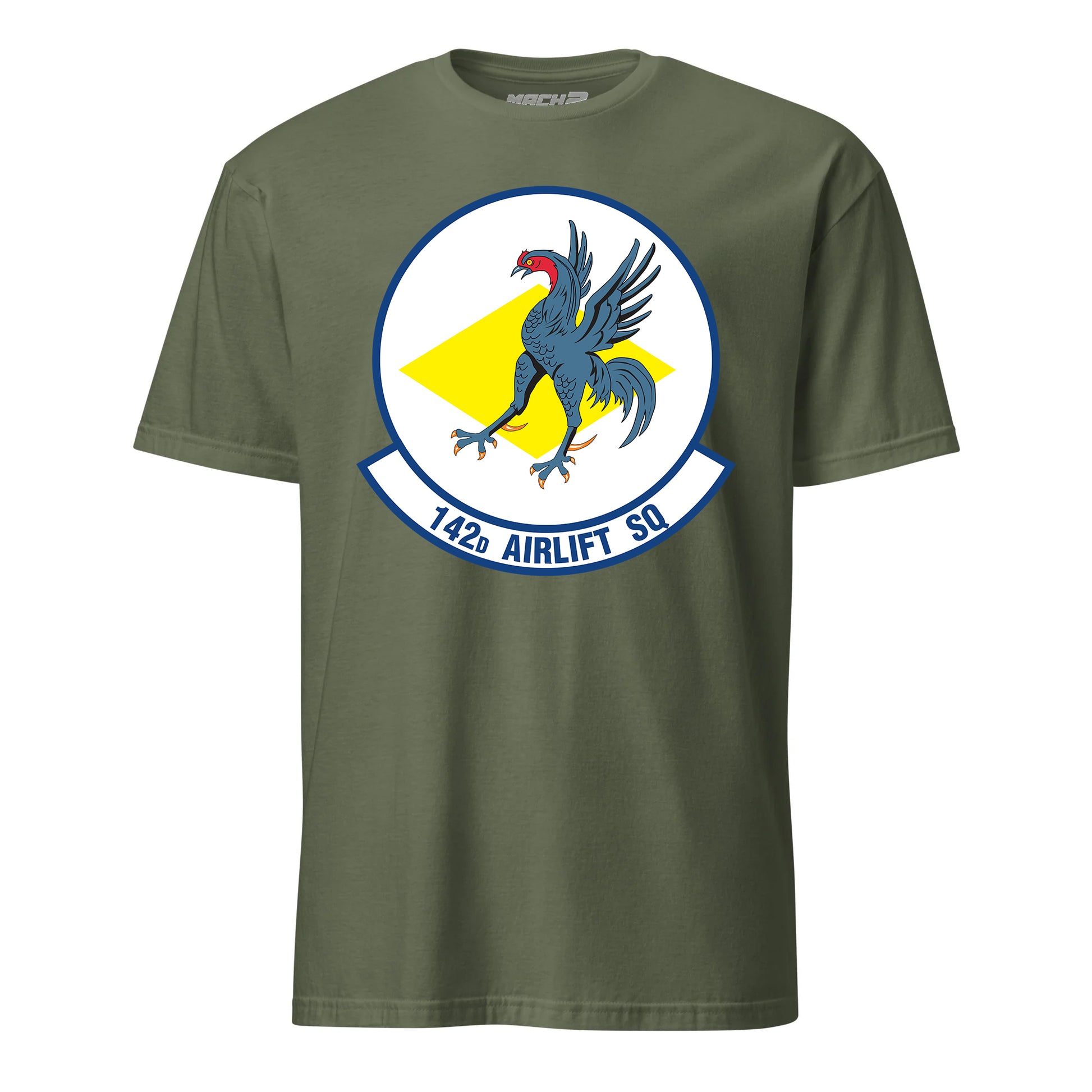 Mach2 Squadron Upload | 142ND AIRLIFT SQUADRON | T-Shirt | OD Green | MACH-SHORT-SLEEVE-FRONT-OD.jpg