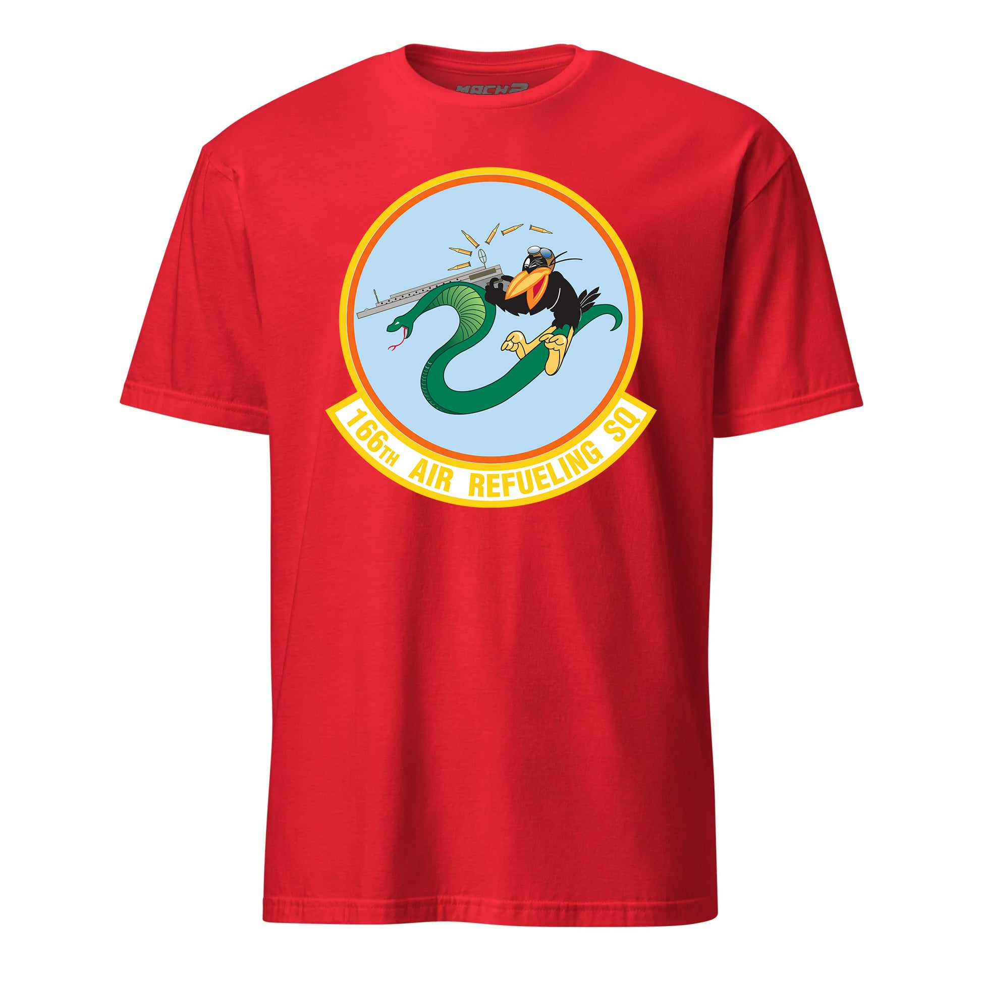 Mach2 Squadron Upload | 166TH AIR REFUELING SQUADRON | T-Shirt | Red | MACH-SHORT-SLEEVE-FRONT-RED.jpg