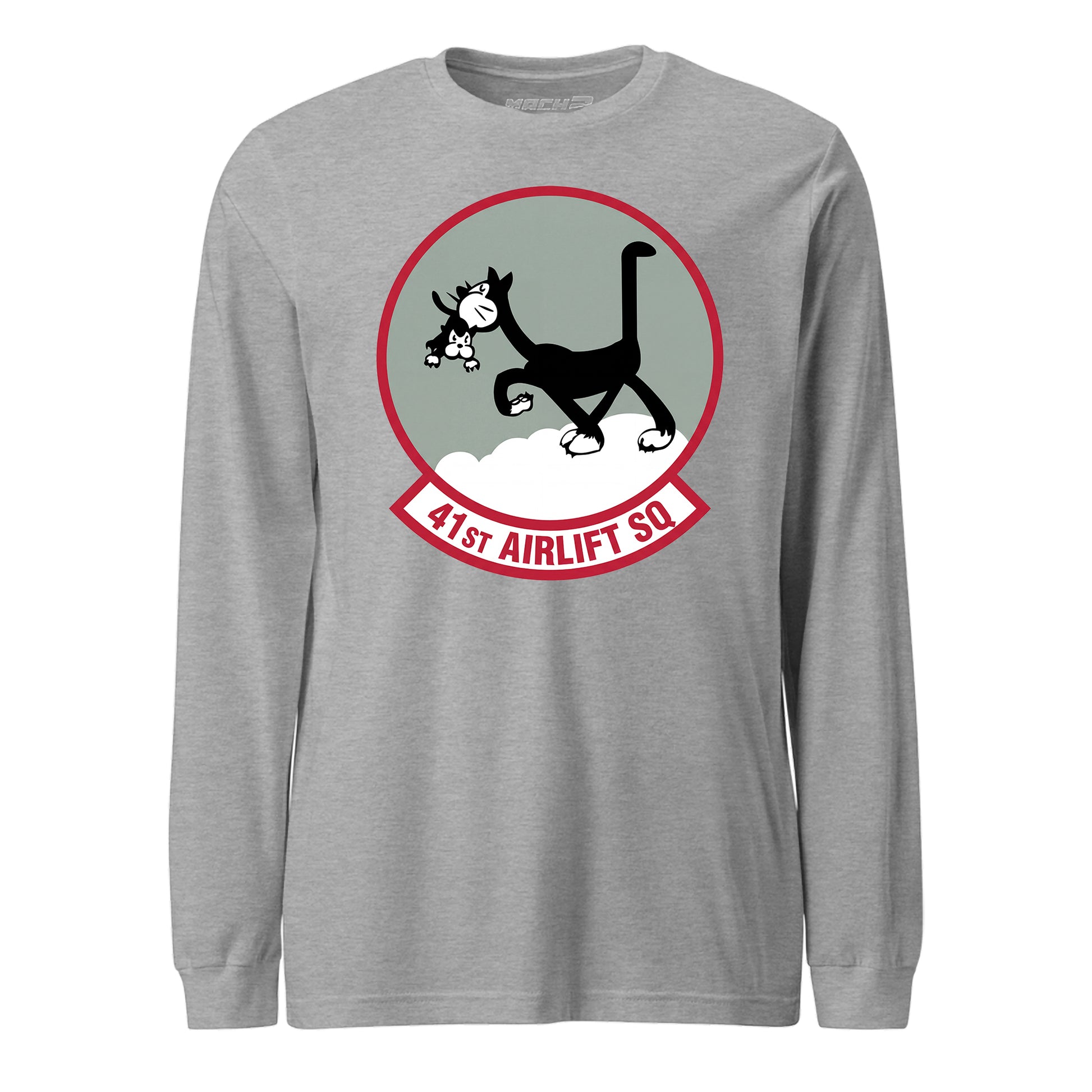 Mach2 Squadron Upload | 41ST AIRLIFT SQUADRON | Long Sleeve | Heather Grey | MACH-LONG-SLEEVE-FRONT-GREY.jpg