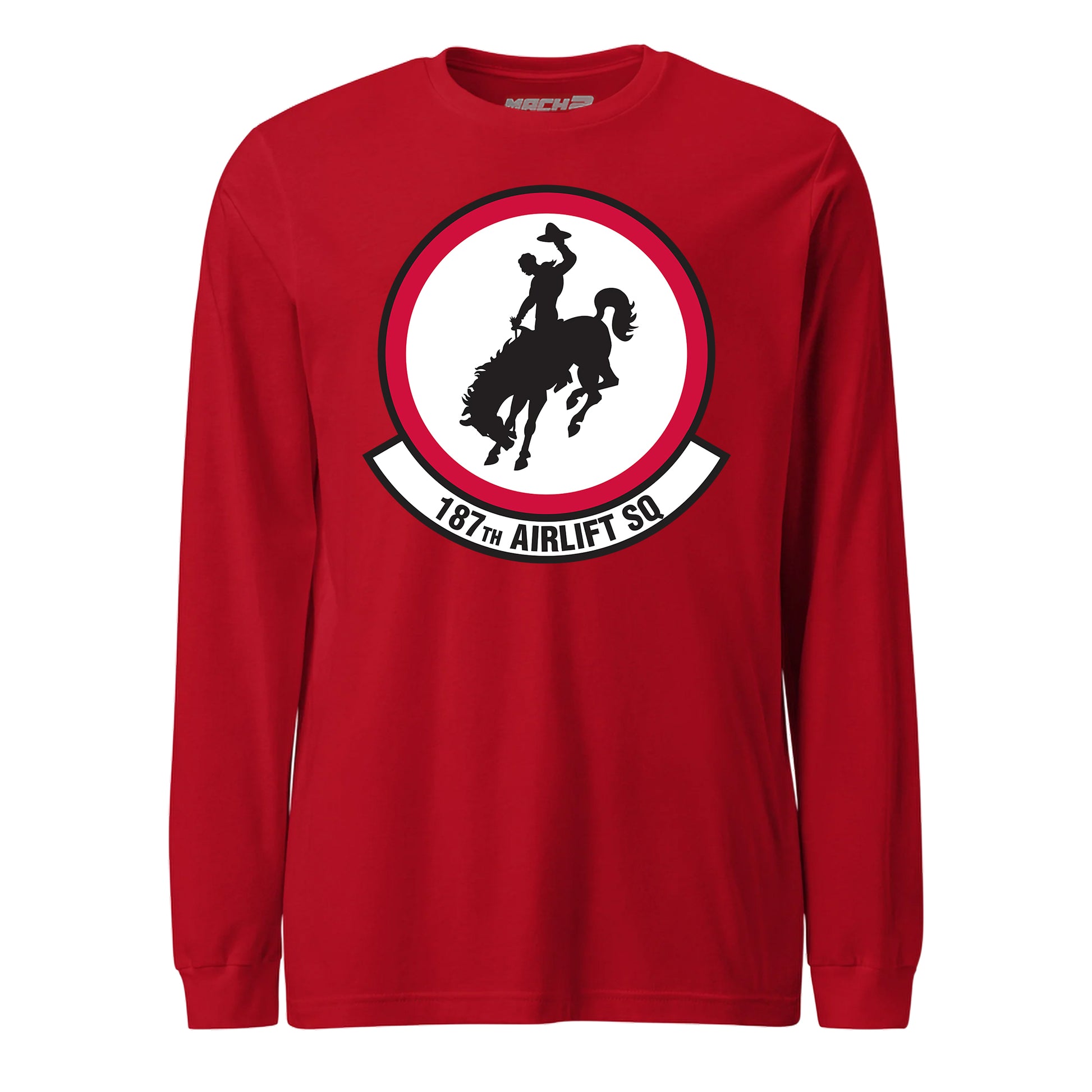 Mach2 Squadron Upload | 187TH AIRLIFT SQUADRON | Long Sleeve | Red | MACH-LONG-SLEEVE-FRONT-RED.jpg