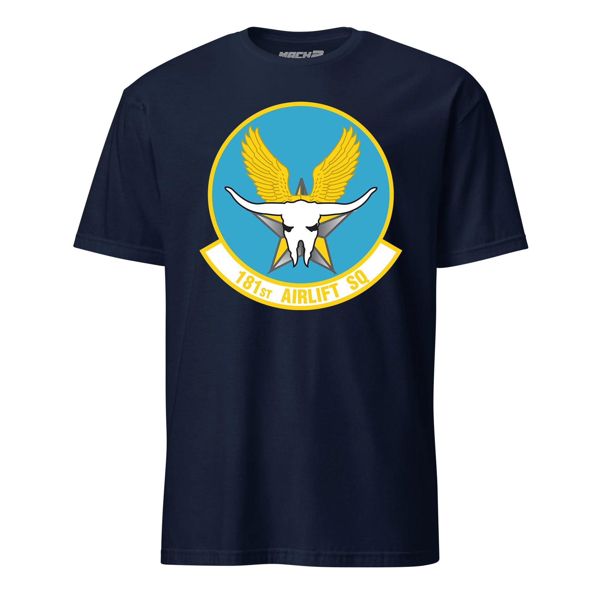 Mach2 Squadron Upload | 181ST AIRLIFT SQUADRON | T-Shirt | Navy | MACH-SHORT-SLEEVE-FRONT-NAVY.jpg