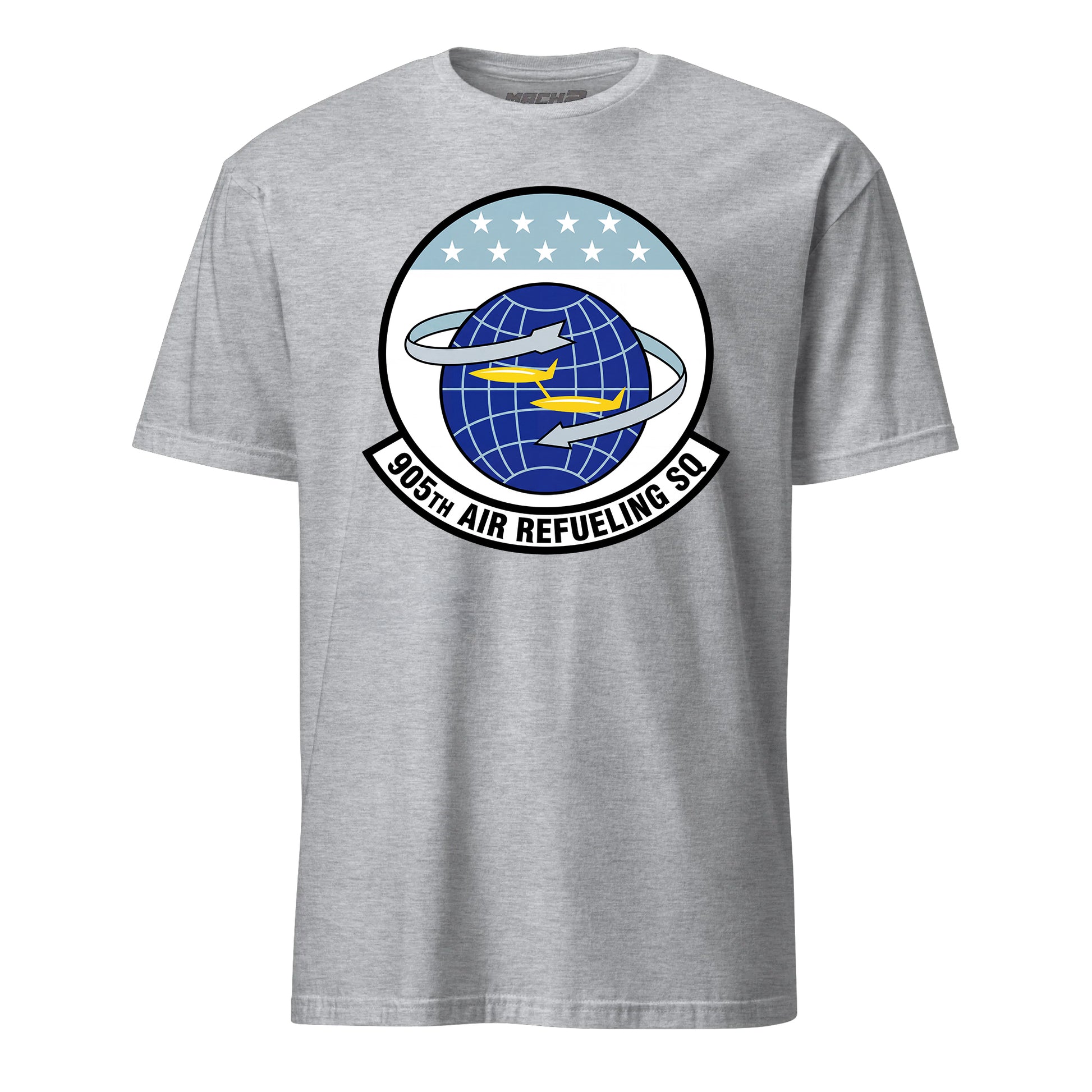 Mach2 Squadron Upload | 905TH AIR REFUELING SQUADRON | T-Shirt | Heather Grey | MACH-SHORT-SLEEVE-FRONT-GREY.jpg