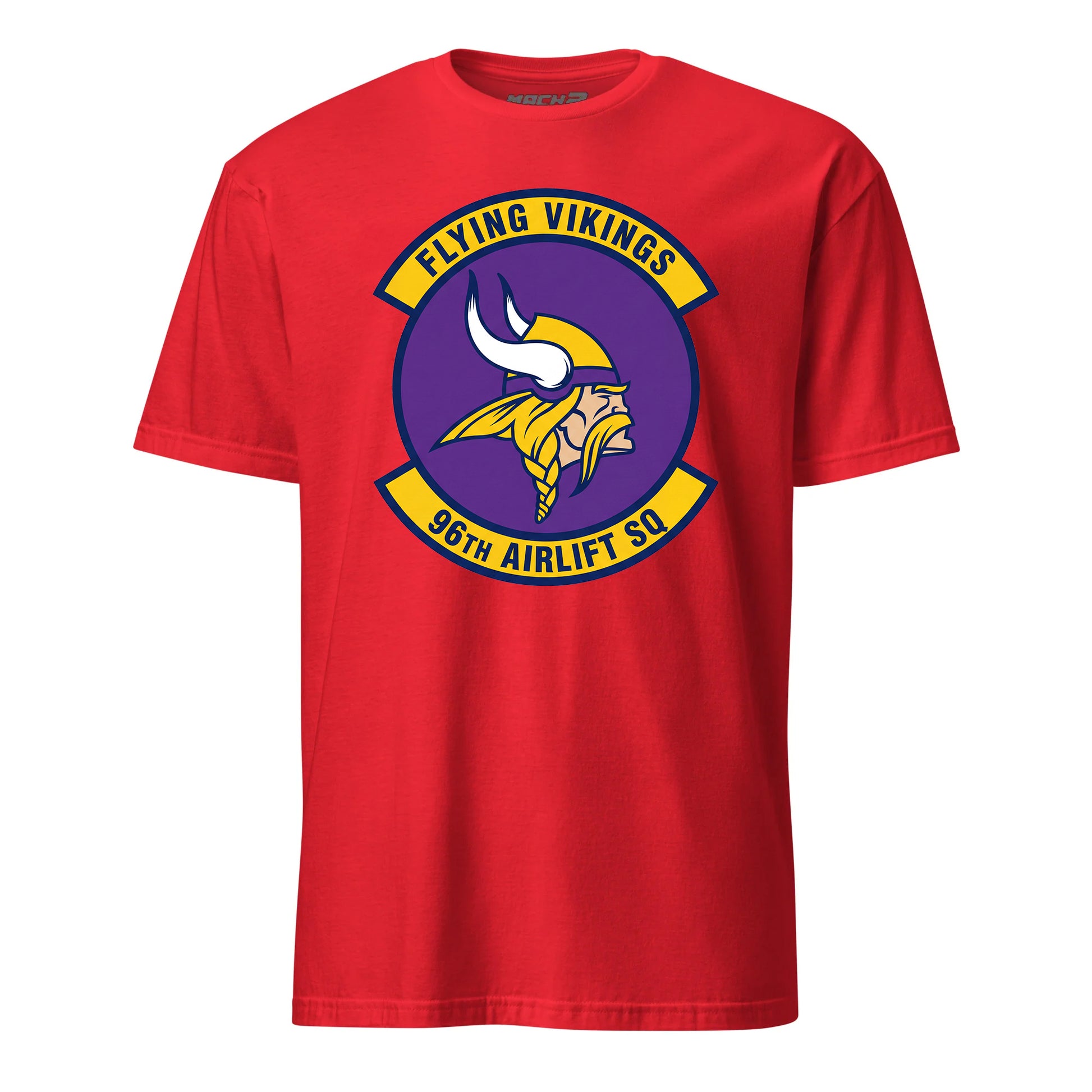 Mach2 Squadron Upload | 96TH AIRLIFT SQUADRON | T-Shirt | Red | MACH-SHORT-SLEEVE-FRONT-RED.jpg