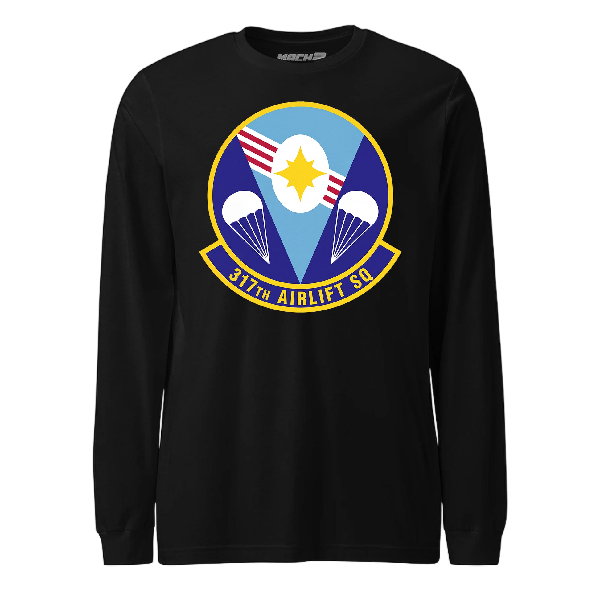 Mach2 Squadron Upload | 317TH AIRLIFT SQUADRON | Long Sleeve | Black | MACH-LONG-SLEEVE-FRONT-BLACK.jpg