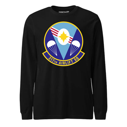 Mach2 Squadron Upload | 317TH AIRLIFT SQUADRON | Long Sleeve | Black | MACH-LONG-SLEEVE-FRONT-BLACK.jpg