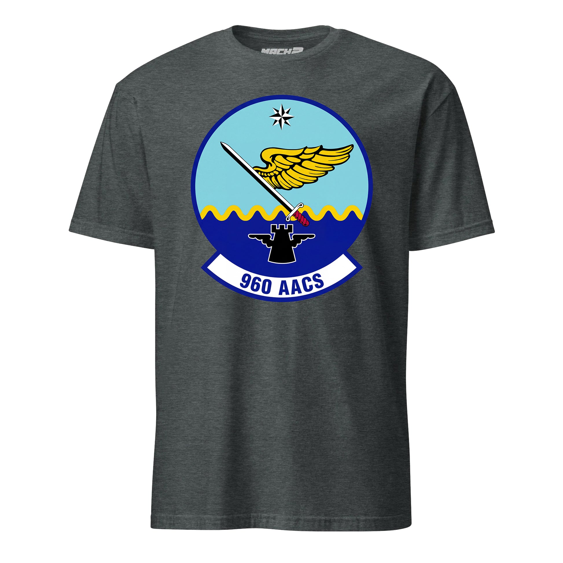 Mach2 Squadron Upload | 960TH AIRBORNE AIR CONTROL SQUADRON | T-Shirt | Charcoal Heather | MACH-SHORT-SLEEVE-FRONT-CHARCOAL.jpg