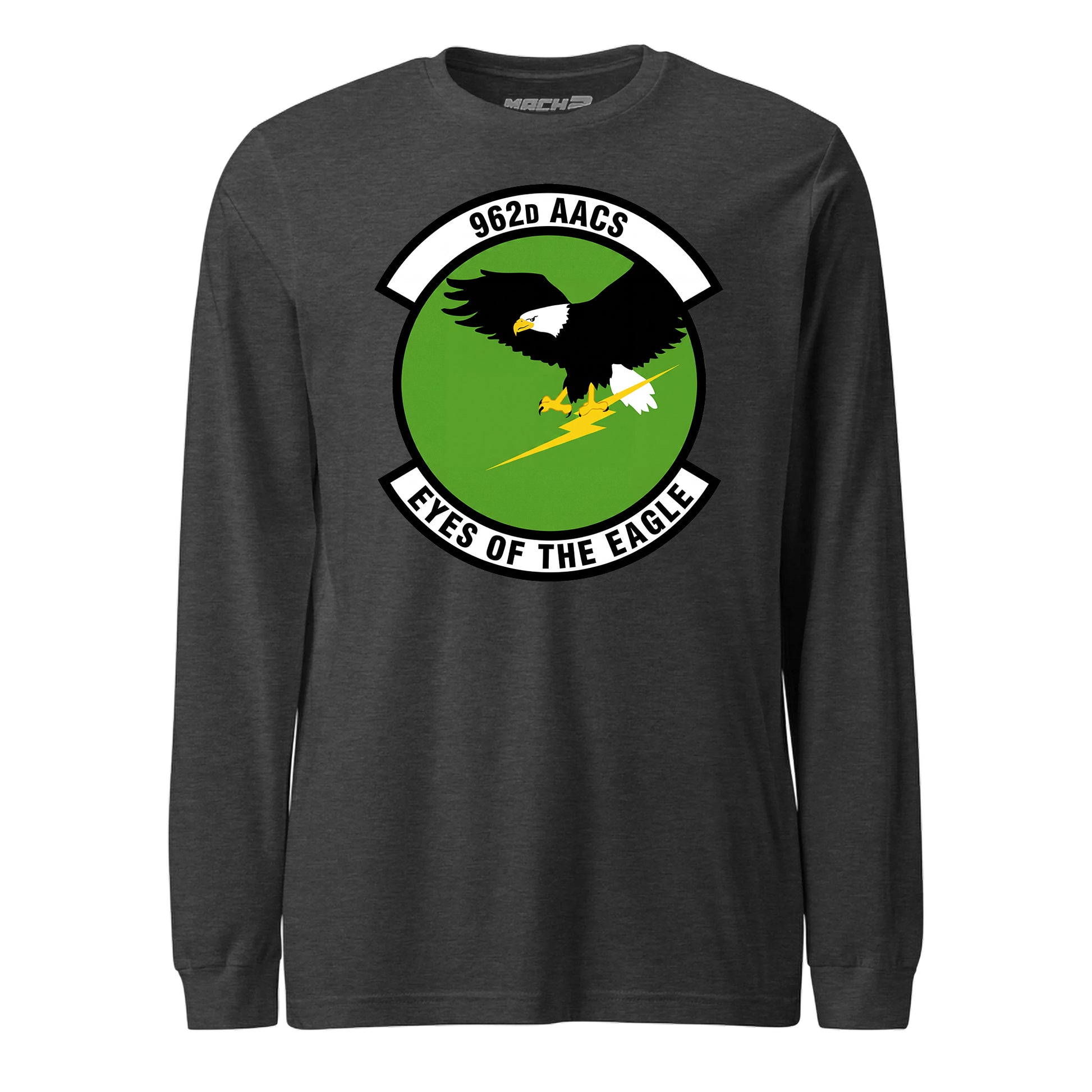 Mach2 Squadron Upload | 962ND AIRBORNE AIR CONTROL SQUADRON | Long Sleeve | Charcoal Heather | MACH-LONG-SLEEVE-FRONT-CHARCOAL.jpg