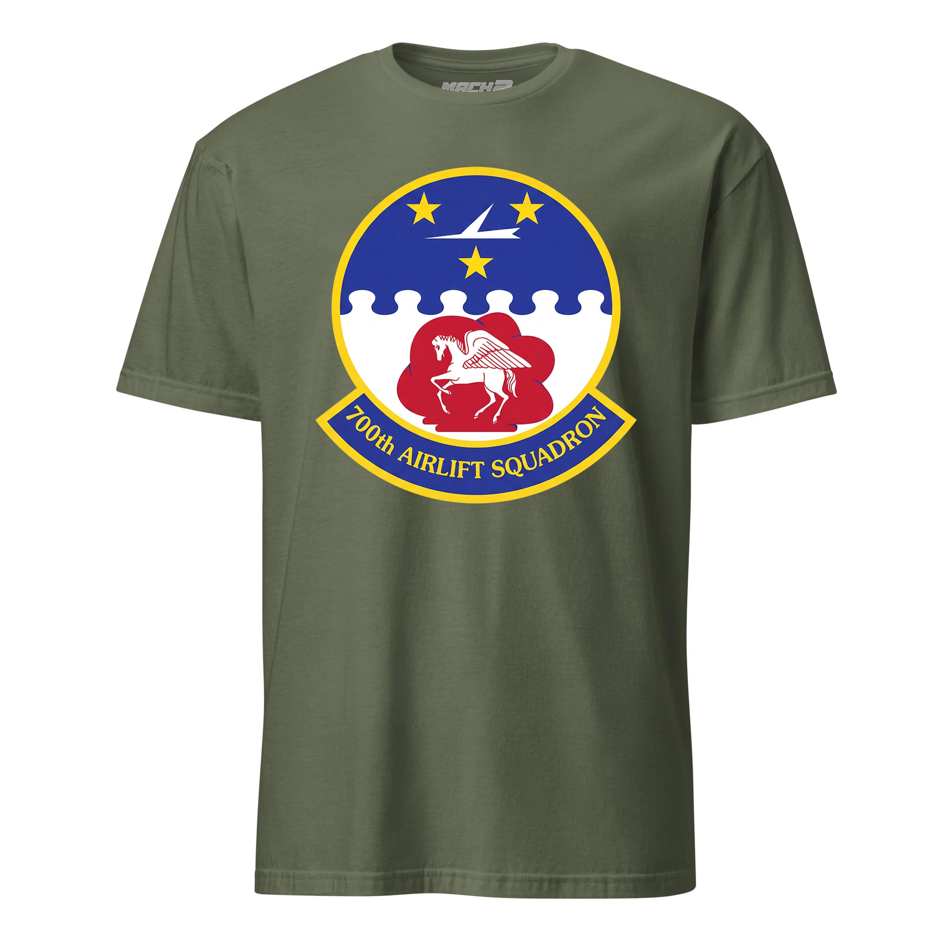 Mach2 Squadron Upload | 700TH AIRLIFT SQUADRON | T-Shirt | OD Green | MACH-SHORT-SLEEVE-FRONT-OD.jpg