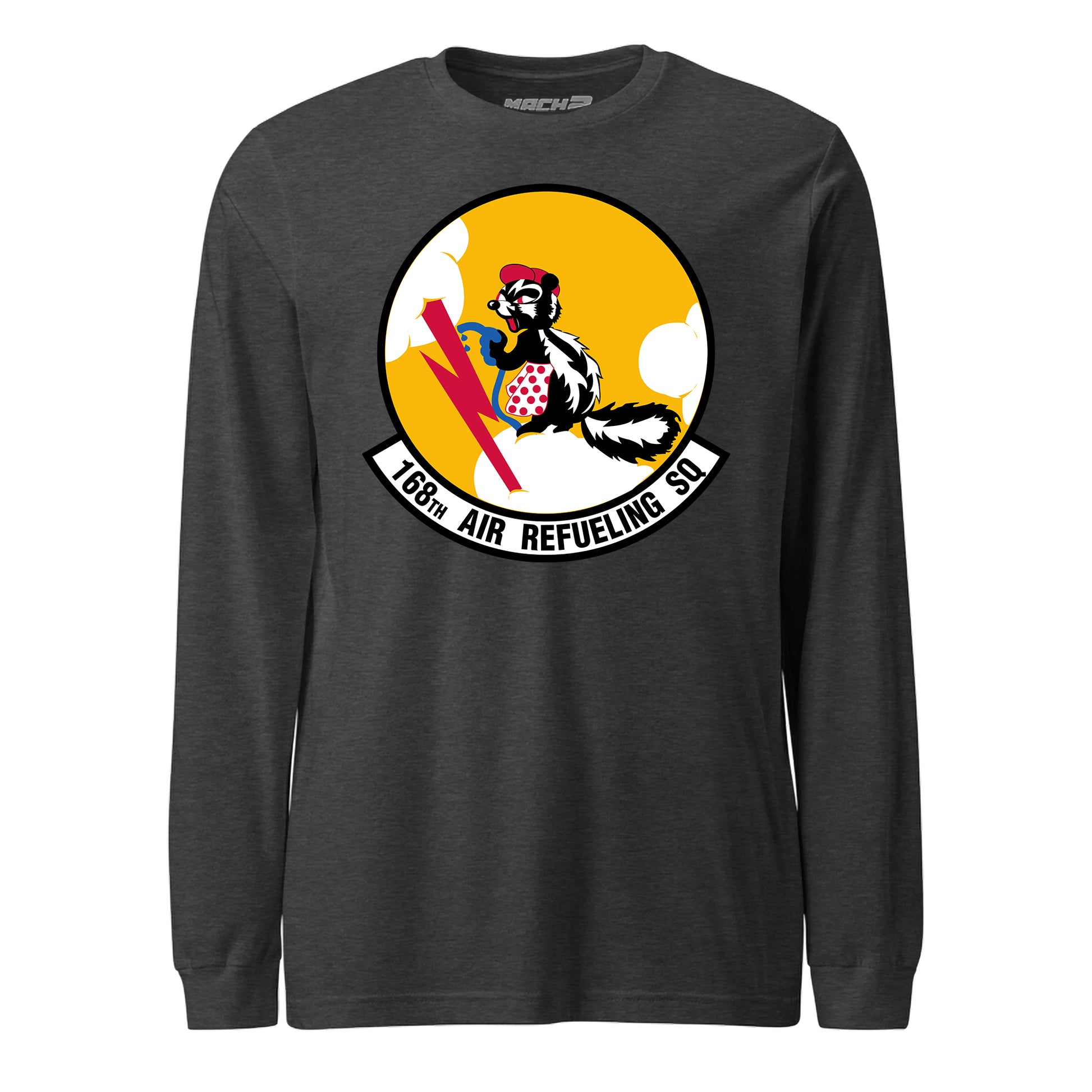Mach2 Squadron Upload | 168TH AIR REFUELING SQUADRON | Long Sleeve | Charcoal Heather | MACH-LONG-SLEEVE-FRONT-CHARCOAL.jpg