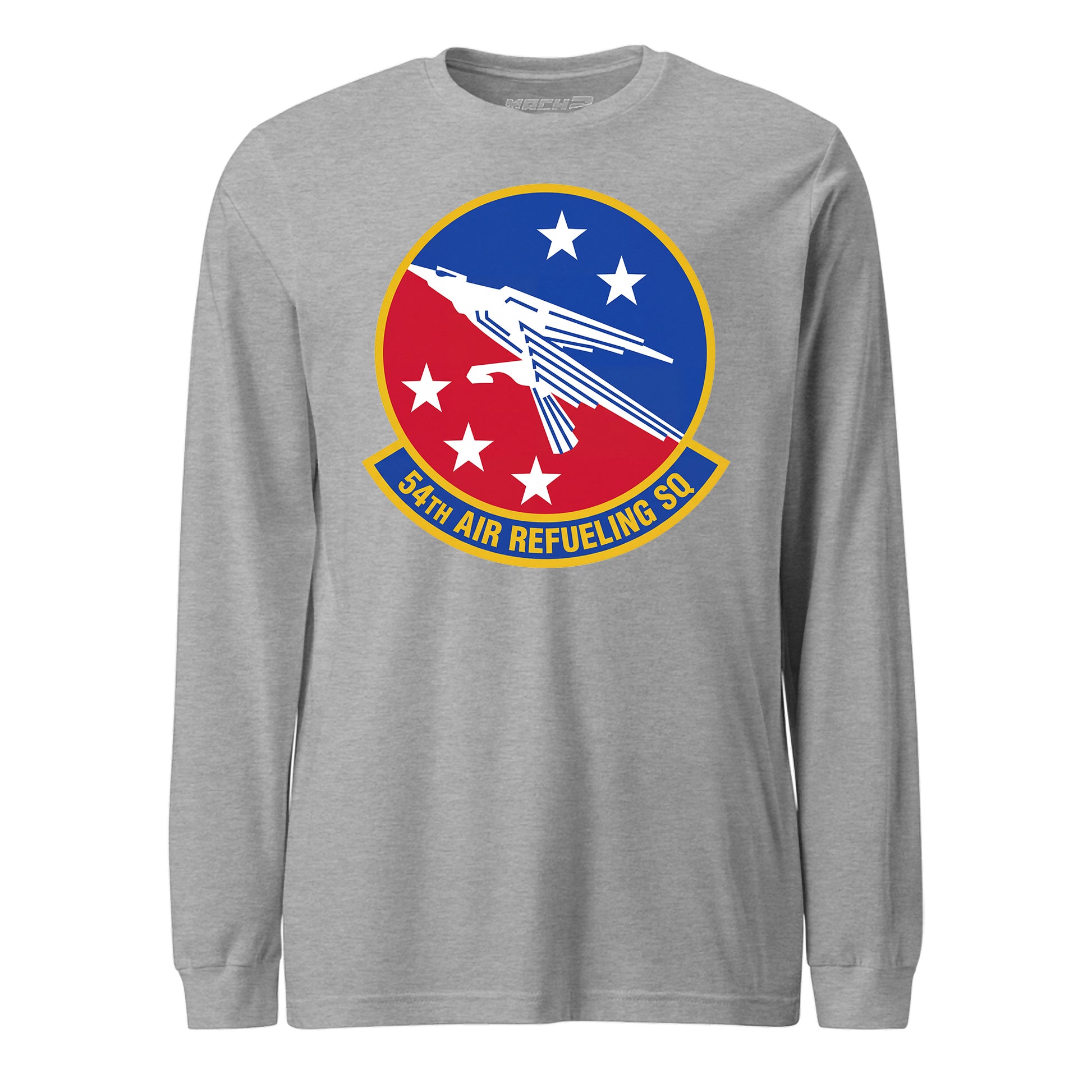 Mach2 Squadron Upload | 54TH AIR REFUELING SQUADRON | Long Sleeve | Heather Grey | MACH-LONG-SLEEVE-FRONT-GREY.jpg