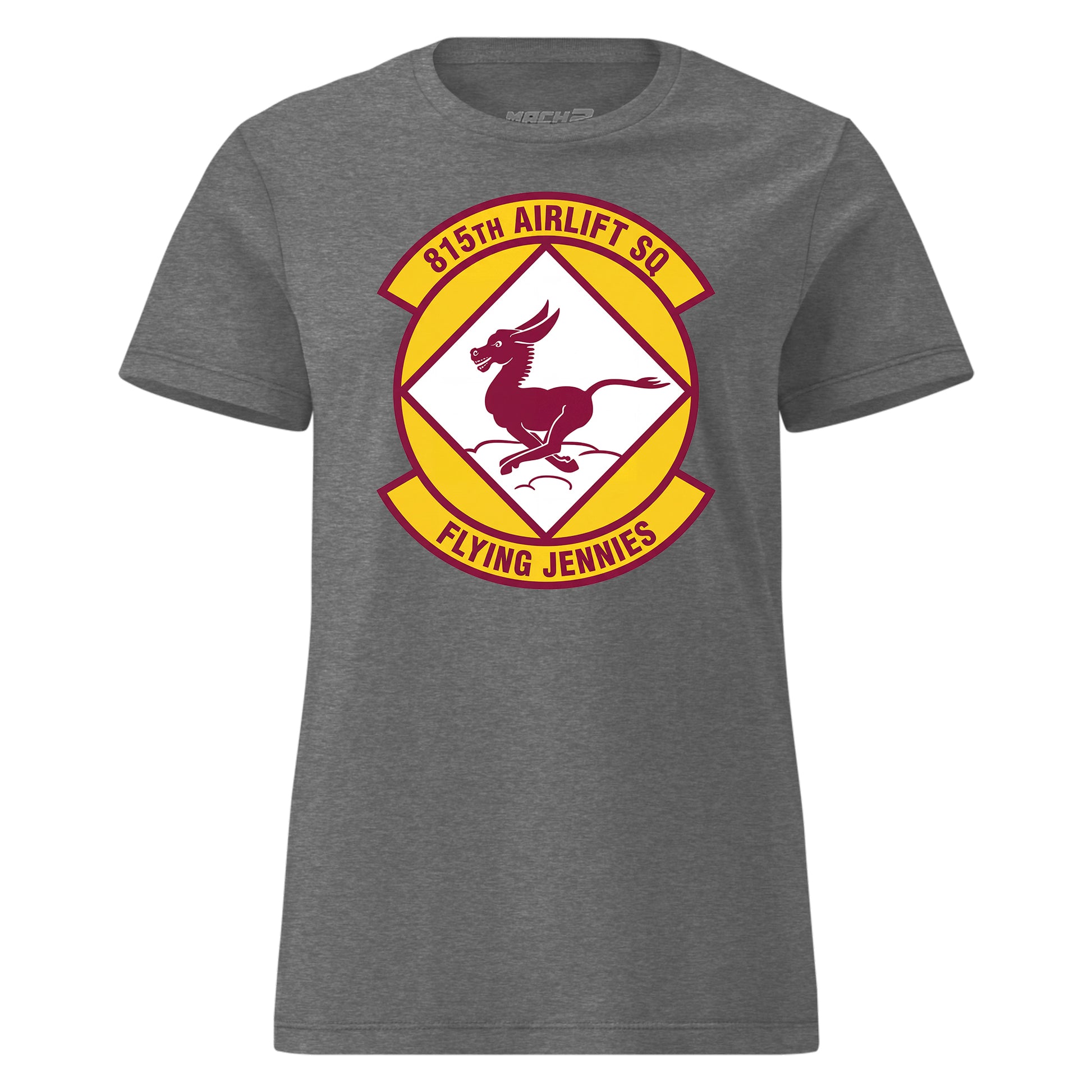 Mach2 Squadron Upload | 815TH AIRLIFT SQUADRON | Womens | Charcoal Heather | MACH-WOMENS-FRONT-CHARCOAL.jpg