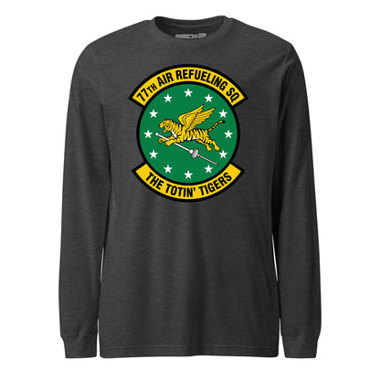 Mach2 Squadron Upload | 77TH AIR REFUELING SQUADRON | Long Sleeve | Charcoal Heather | MACH-LONG-SLEEVE-FRONT-CHARCOAL.jpg