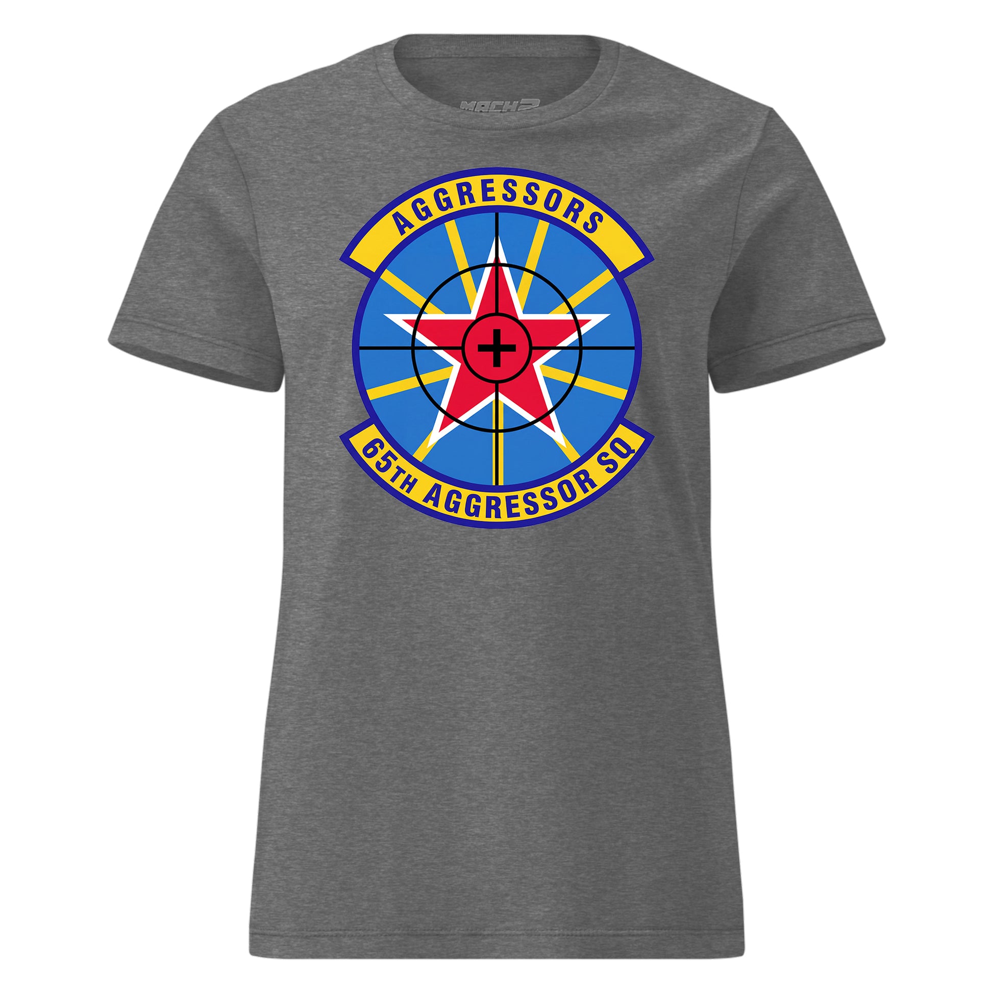 Mach2 Squadron Upload | 65TH AGGRESSOR SQUADRON | Womens | Charcoal Heather | MACH-WOMENS-FRONT-CHARCOAL.jpg