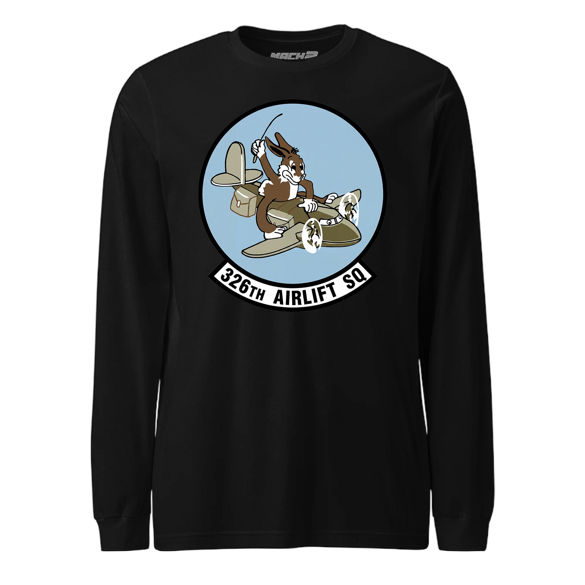 Mach2 Squadron Upload | 326TH AIRLIFT SQUADRON | Long Sleeve | Black | MACH-LONG-SLEEVE-FRONT-BLACK.jpg